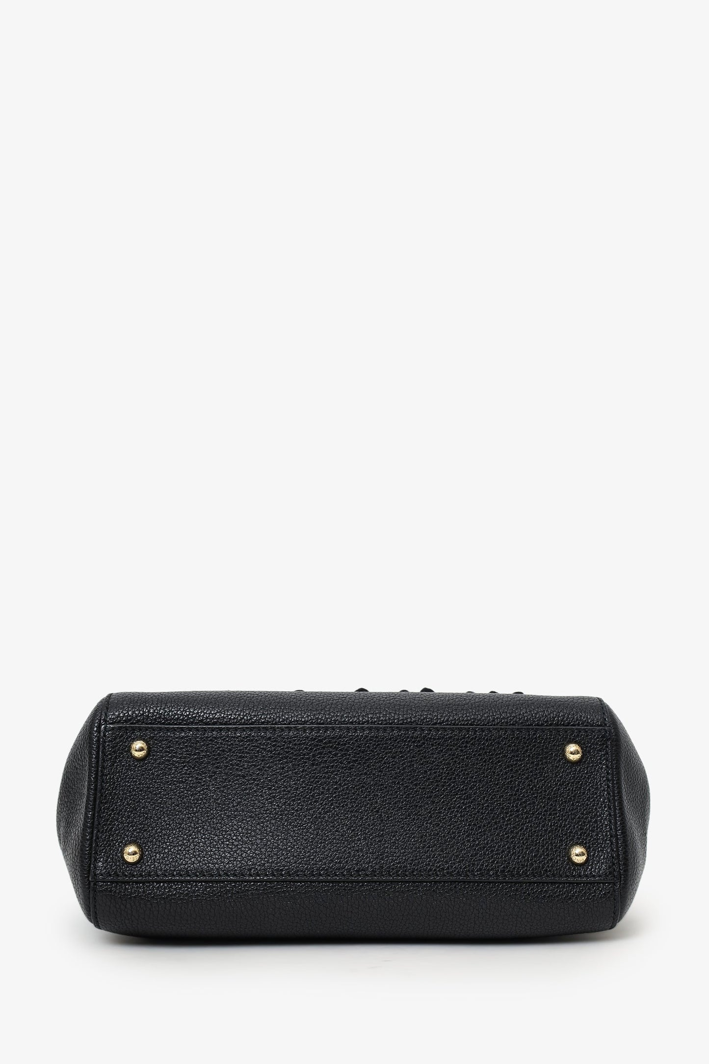 Dolce & Gabbana Black Leather Embellished Medium Sicily Top Handle Bag