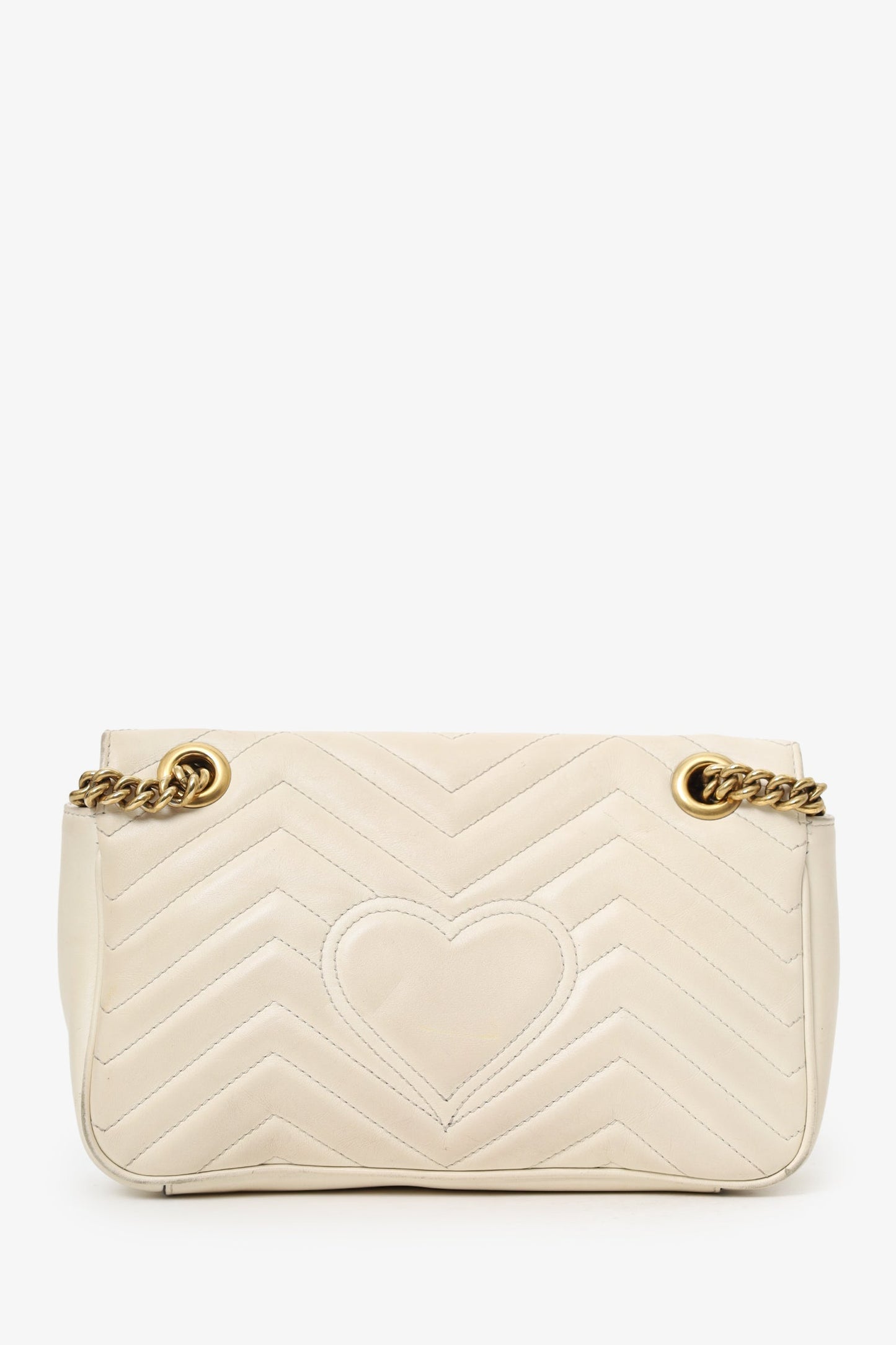 Gucci Cream Leather Marmont Medium Shoulder Bag