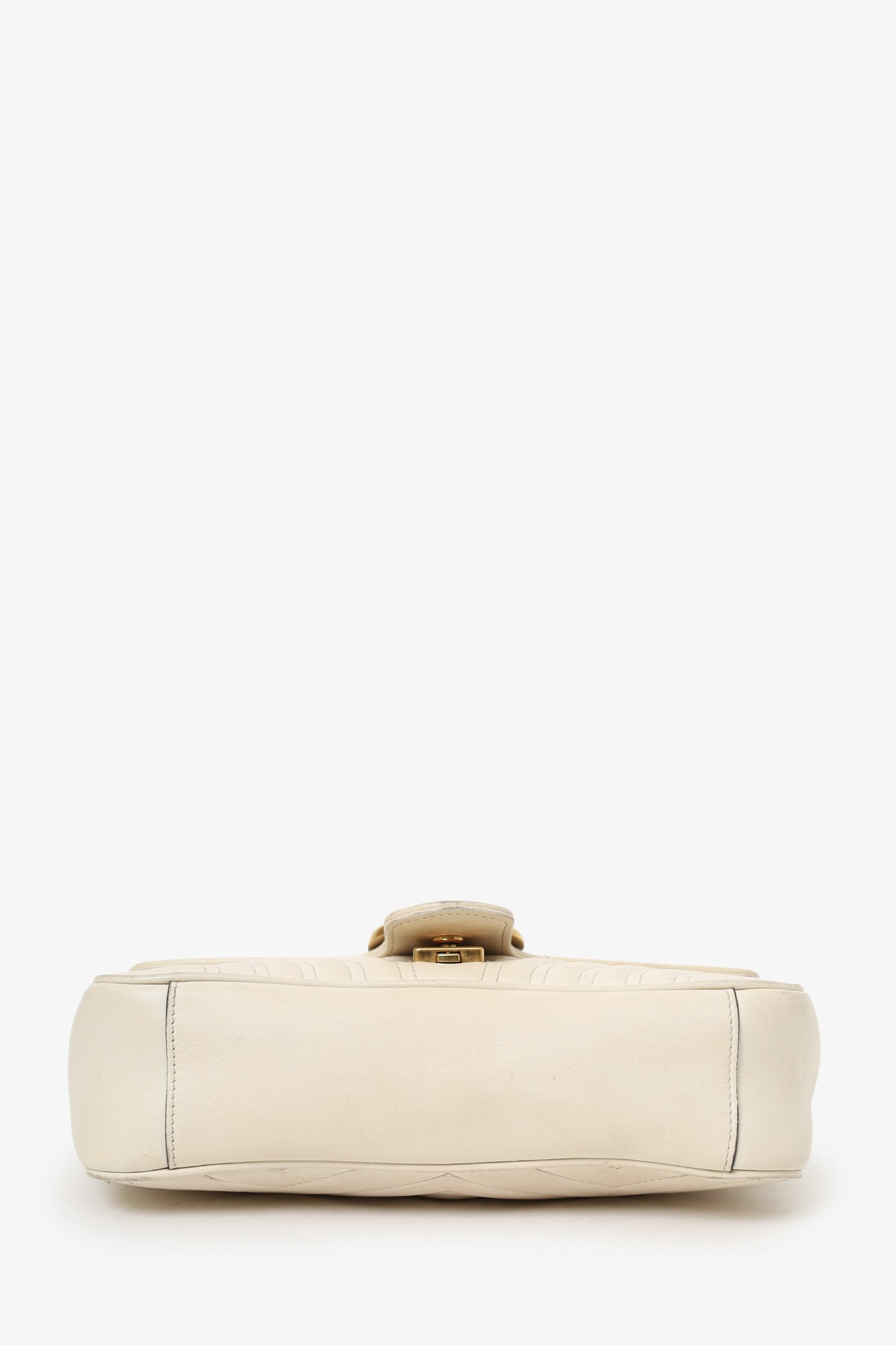 Gucci Cream Leather Marmont Medium Shoulder Bag