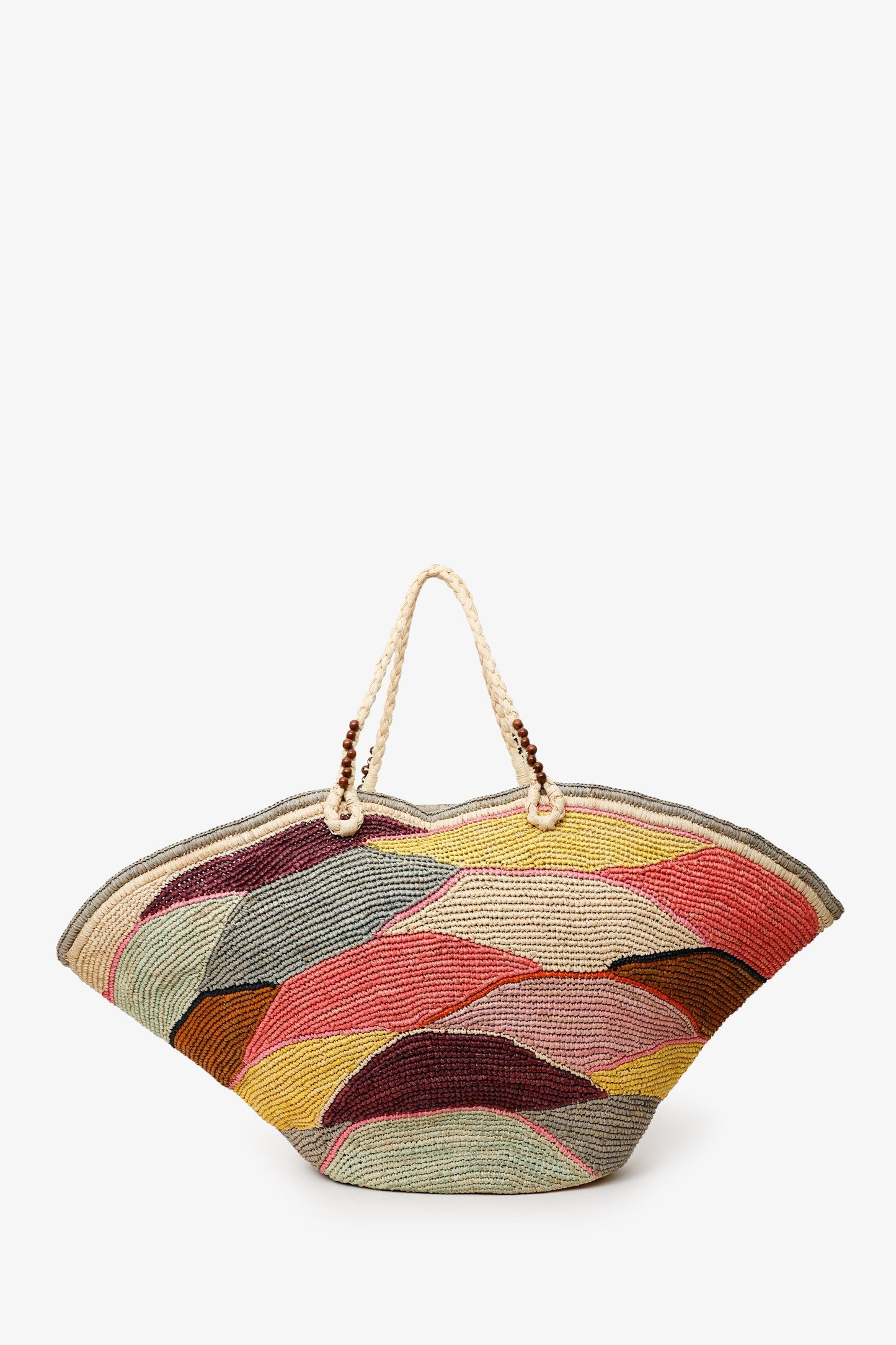 Gas Bijoux Multicolor Panier Wave XL Raffia Bag