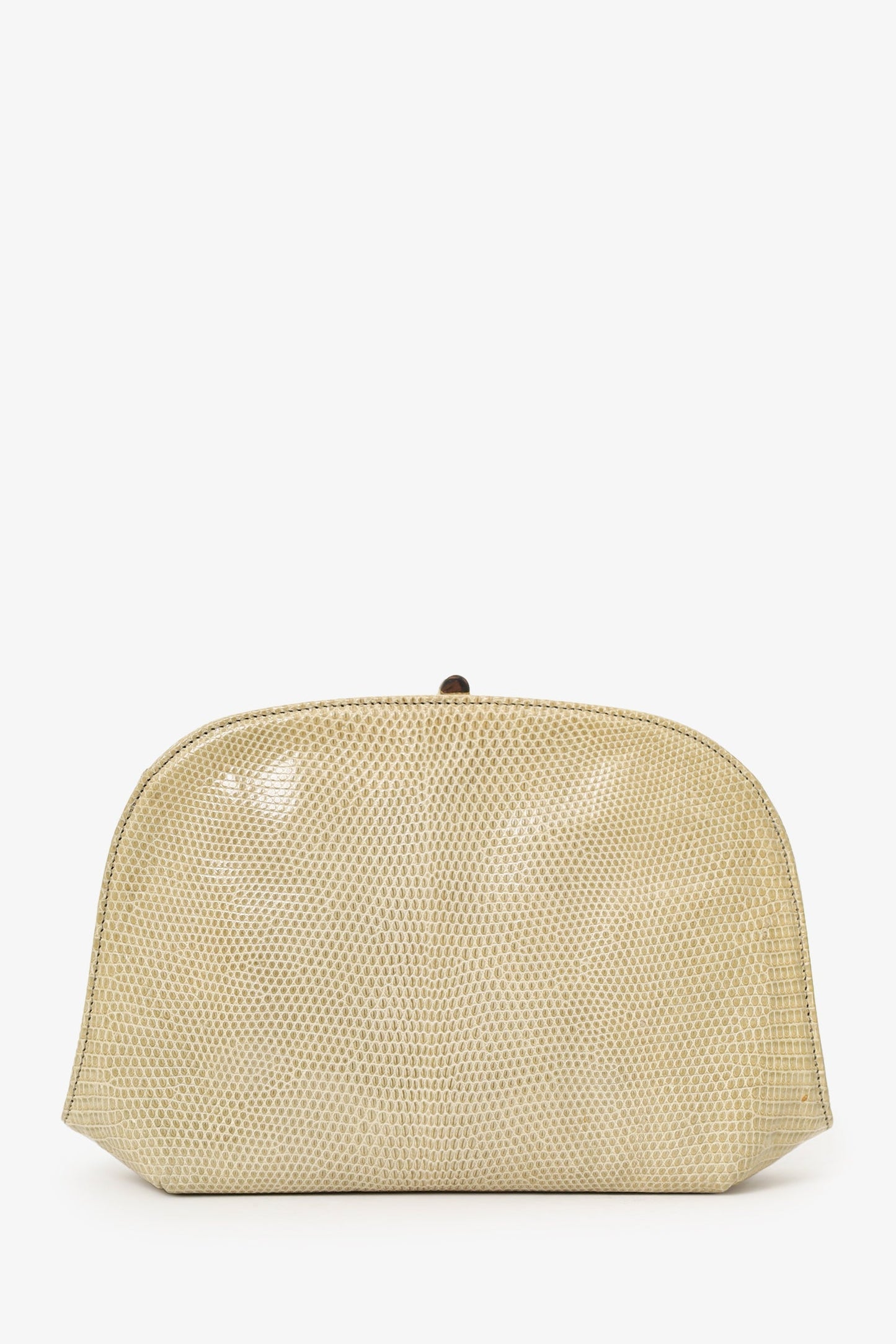 Bottega Veneta Beige Croc Vintage Clutch