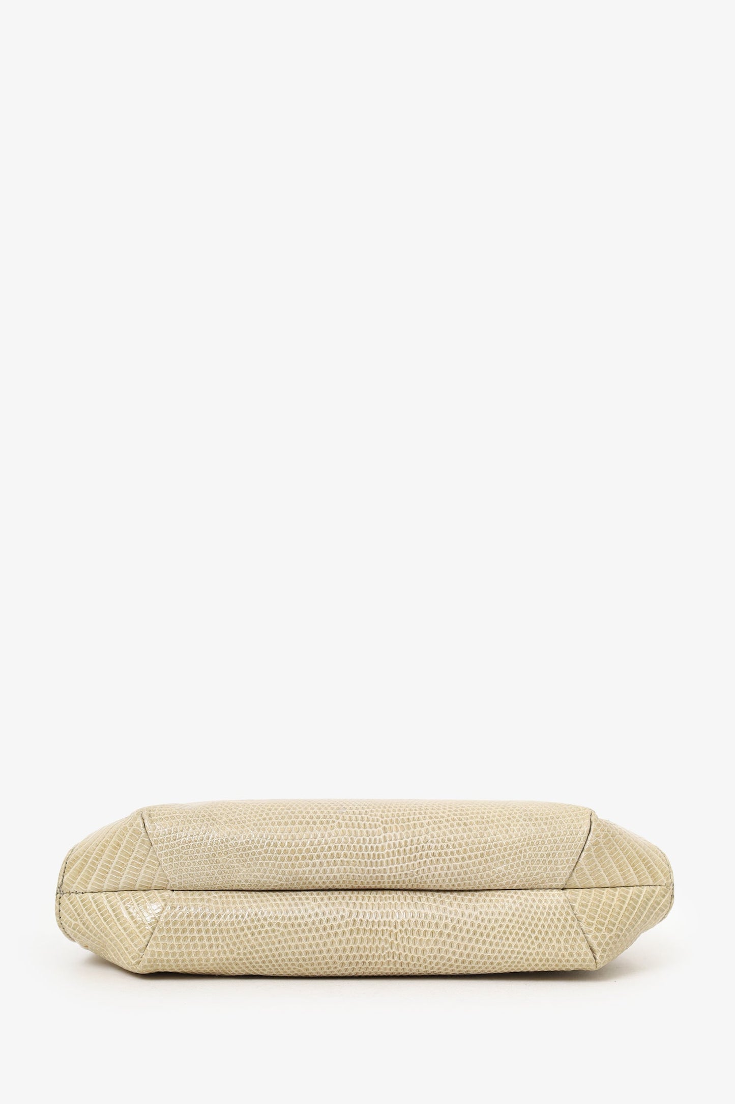 Bottega Veneta Beige Croc Vintage Clutch