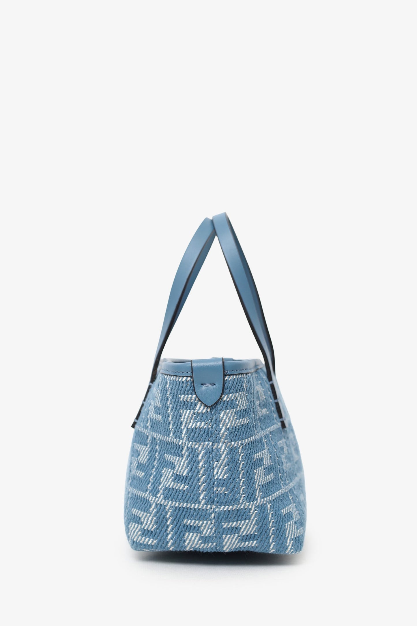 Fendi Blue Jacquard/Leather Zucca Roll Mini Tote Bag