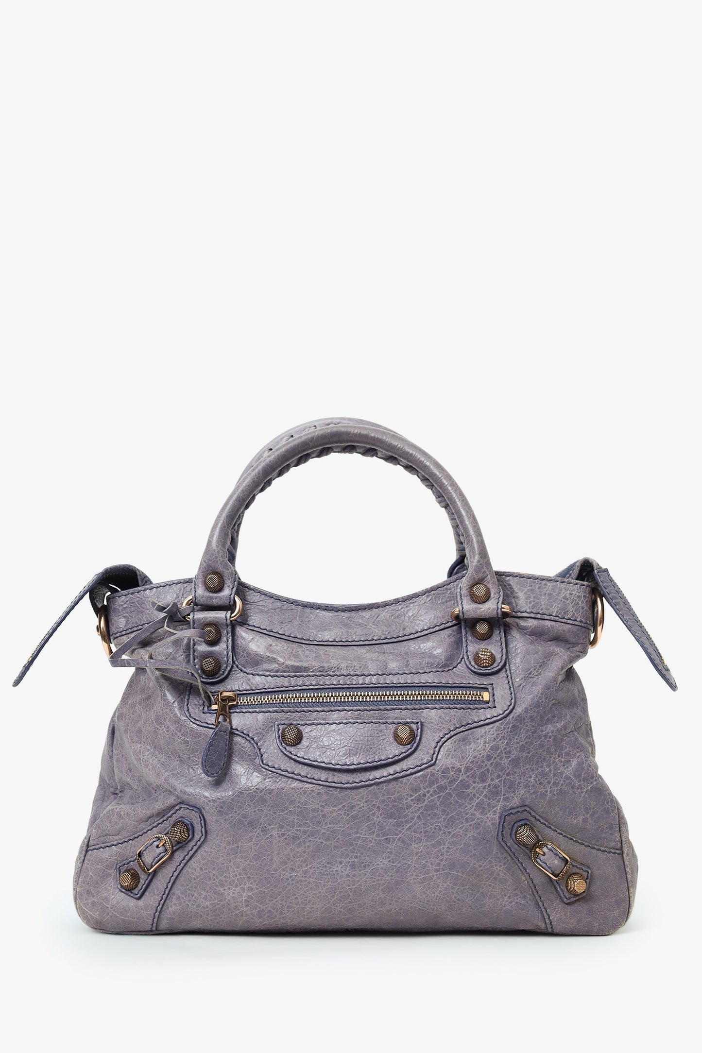 Balenciaga Purple Leather Motocross Giant 12 First Bag