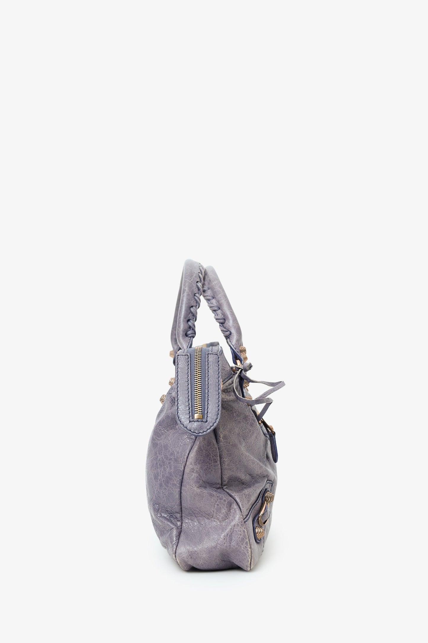 Balenciaga Purple Leather Motocross Giant 12 First Bag
