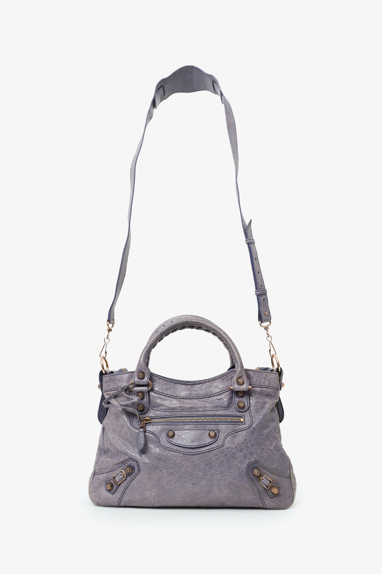 Balenciaga Purple Leather Motocross Giant 12 First Bag