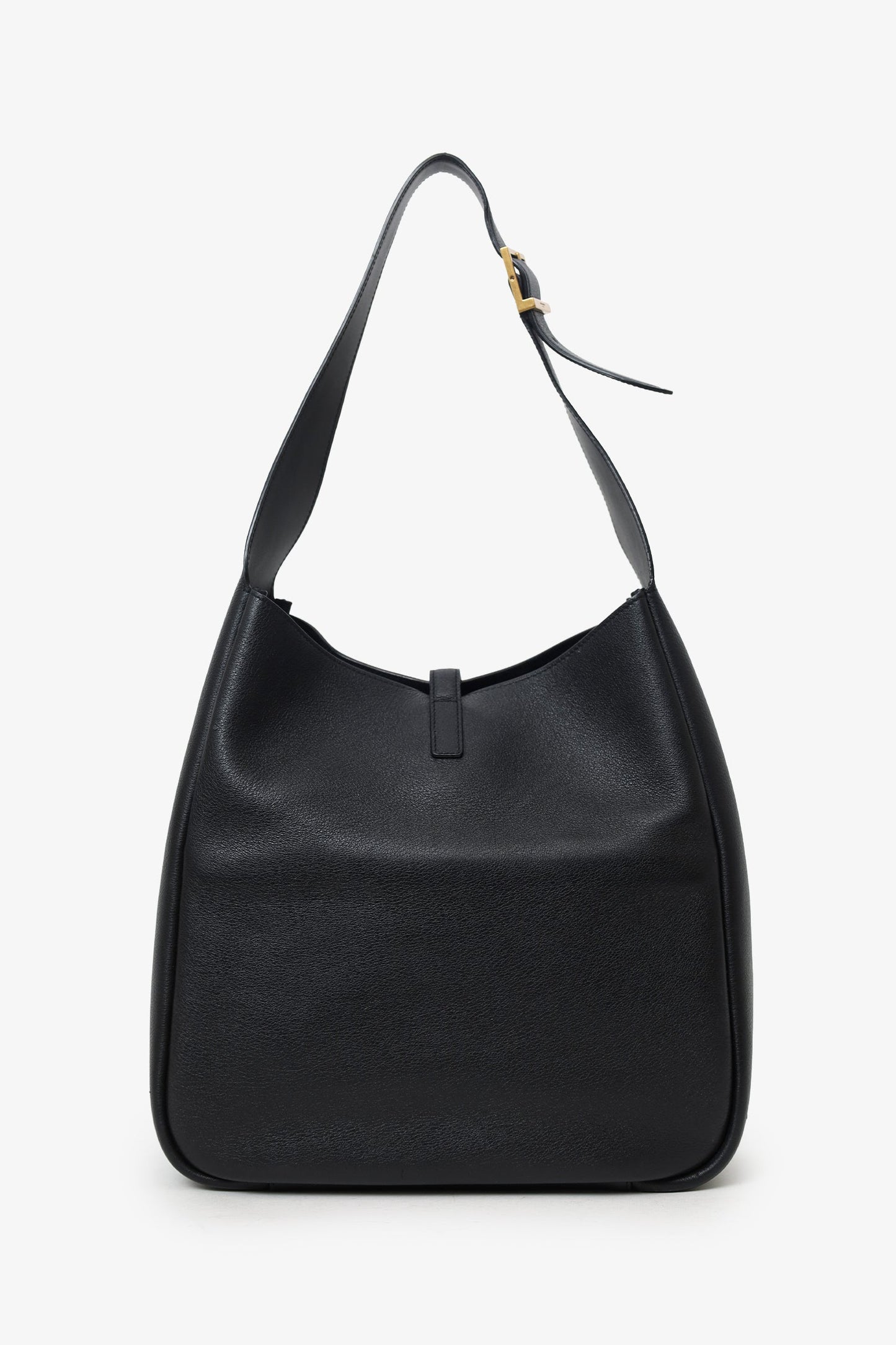 Saint Laurent Black Grained Leather Le 5 a 7 Large Shoulder Bag