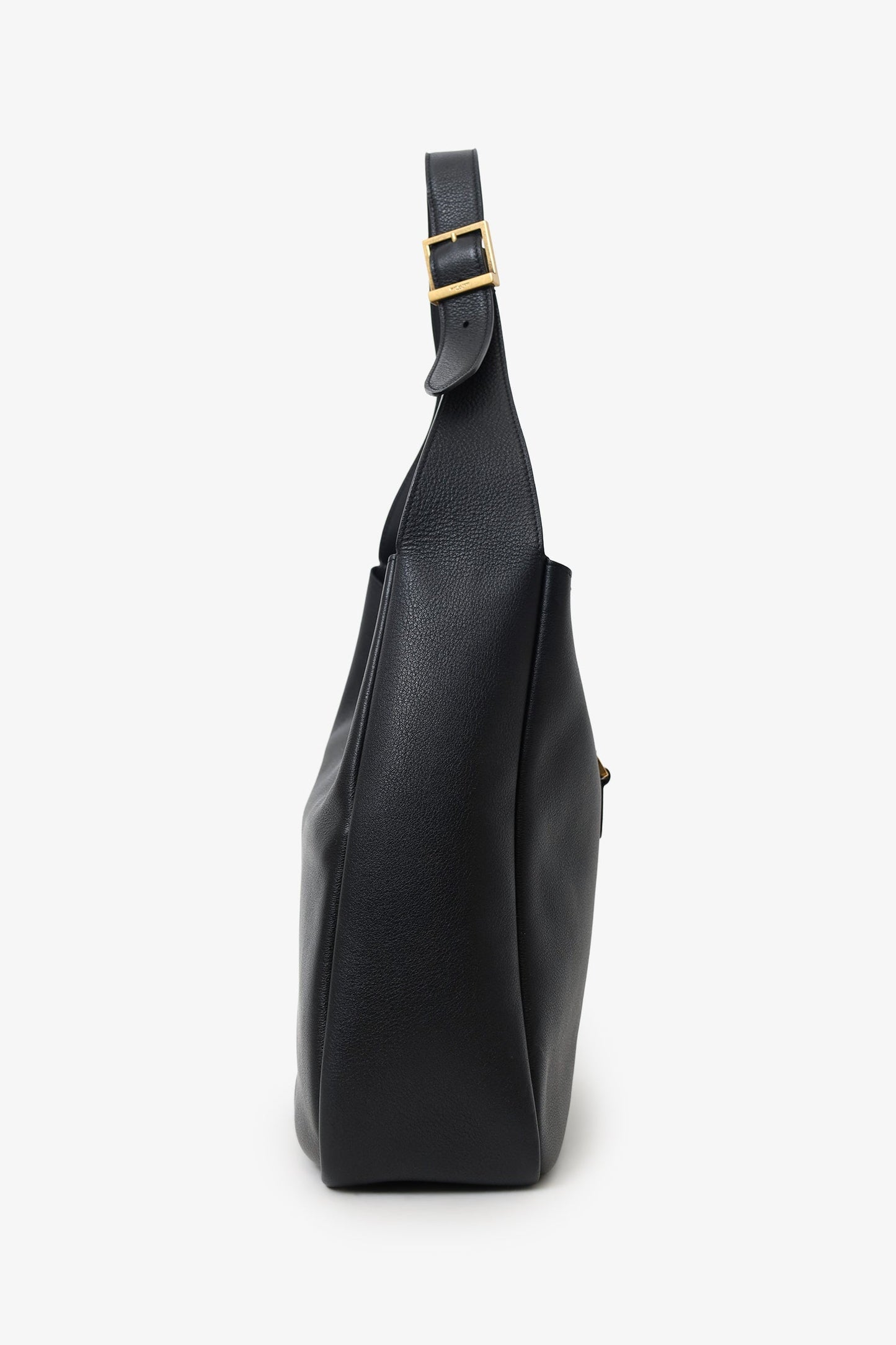 Saint Laurent Black Grained Leather Le 5 a 7 Large Shoulder Bag