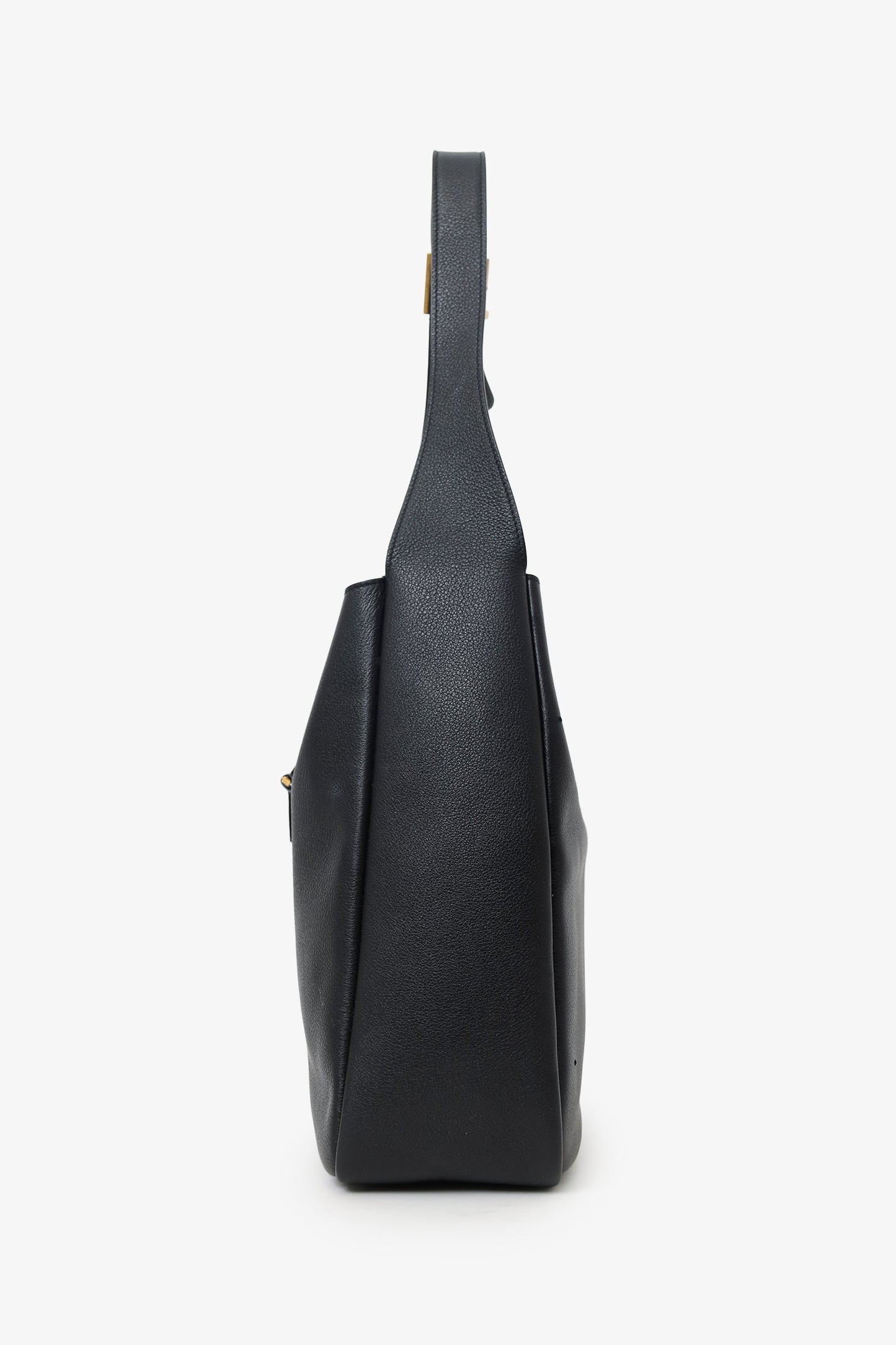 Saint Laurent Black Grained Leather Le 5 a 7 Large Shoulder Bag