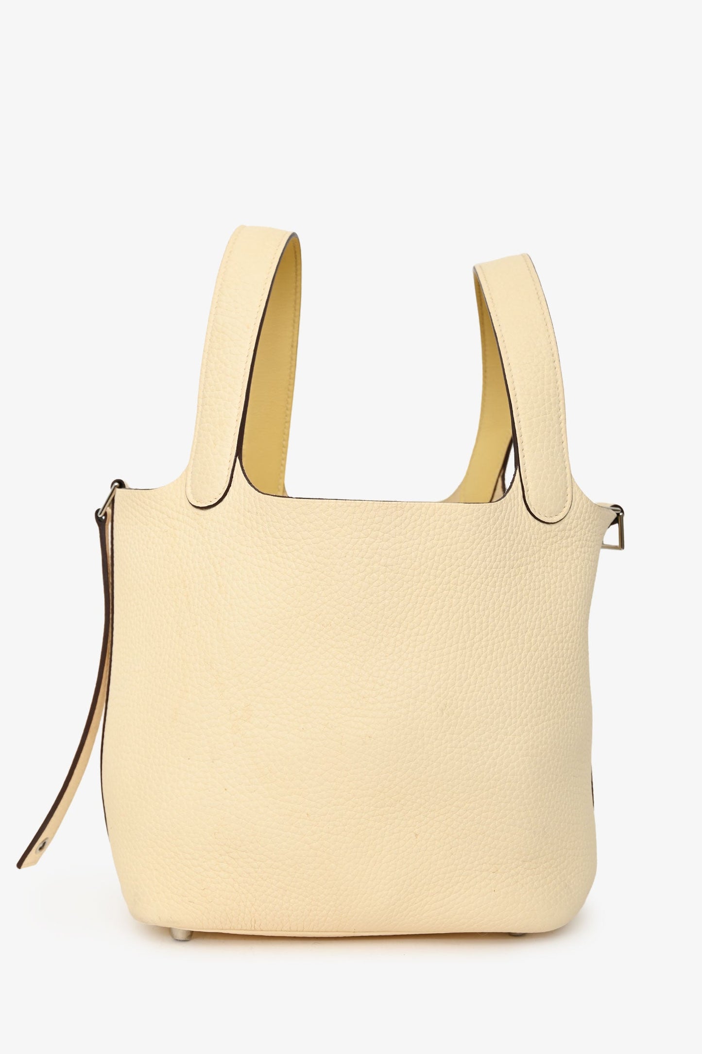 Hermès 2020 Light Yellow Clemence Leather Picotin 18