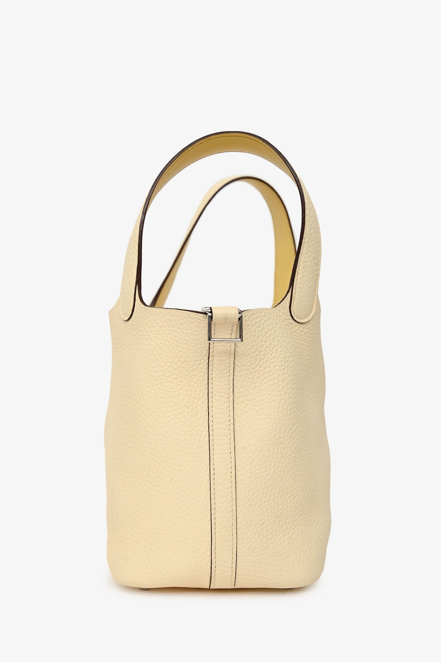 Hermès 2020 Light Yellow Clemence Leather Picotin 18
