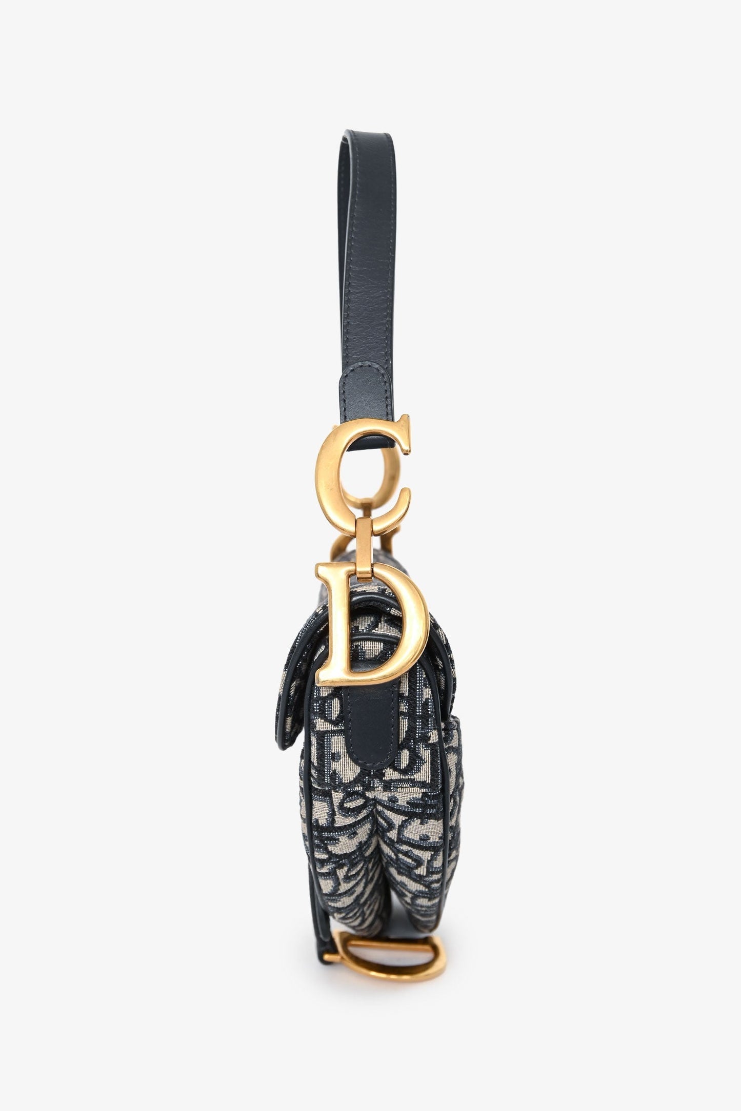 Christian Dior 2018 Navy Oblique Classic Saddle Bag