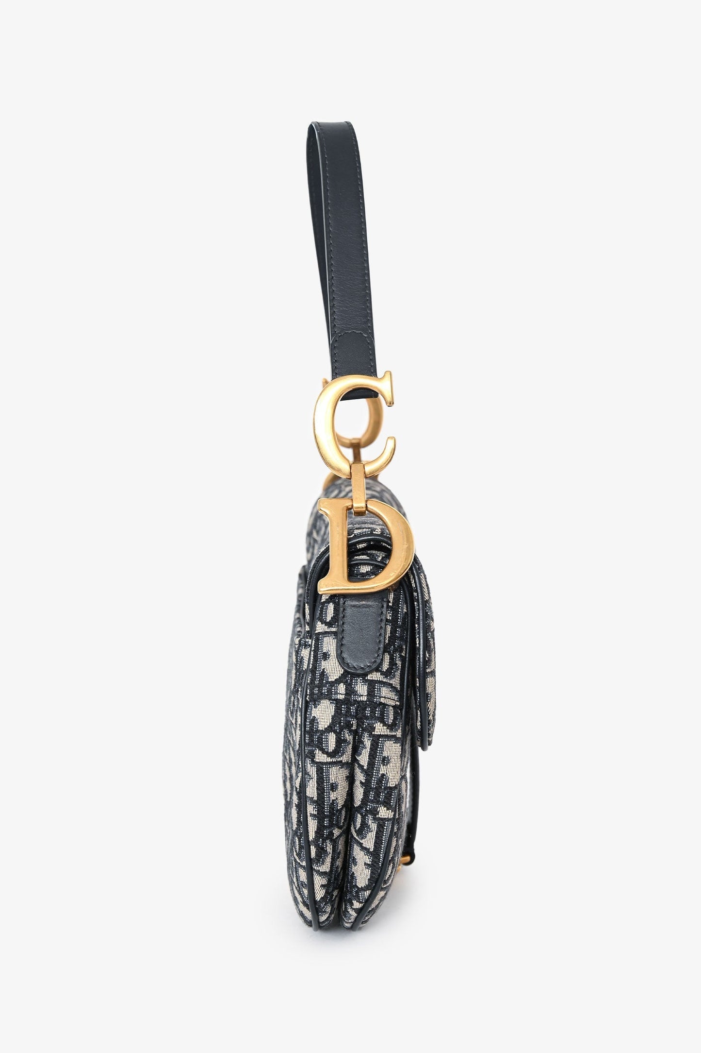 Christian Dior 2018 Navy Oblique Classic Saddle Bag