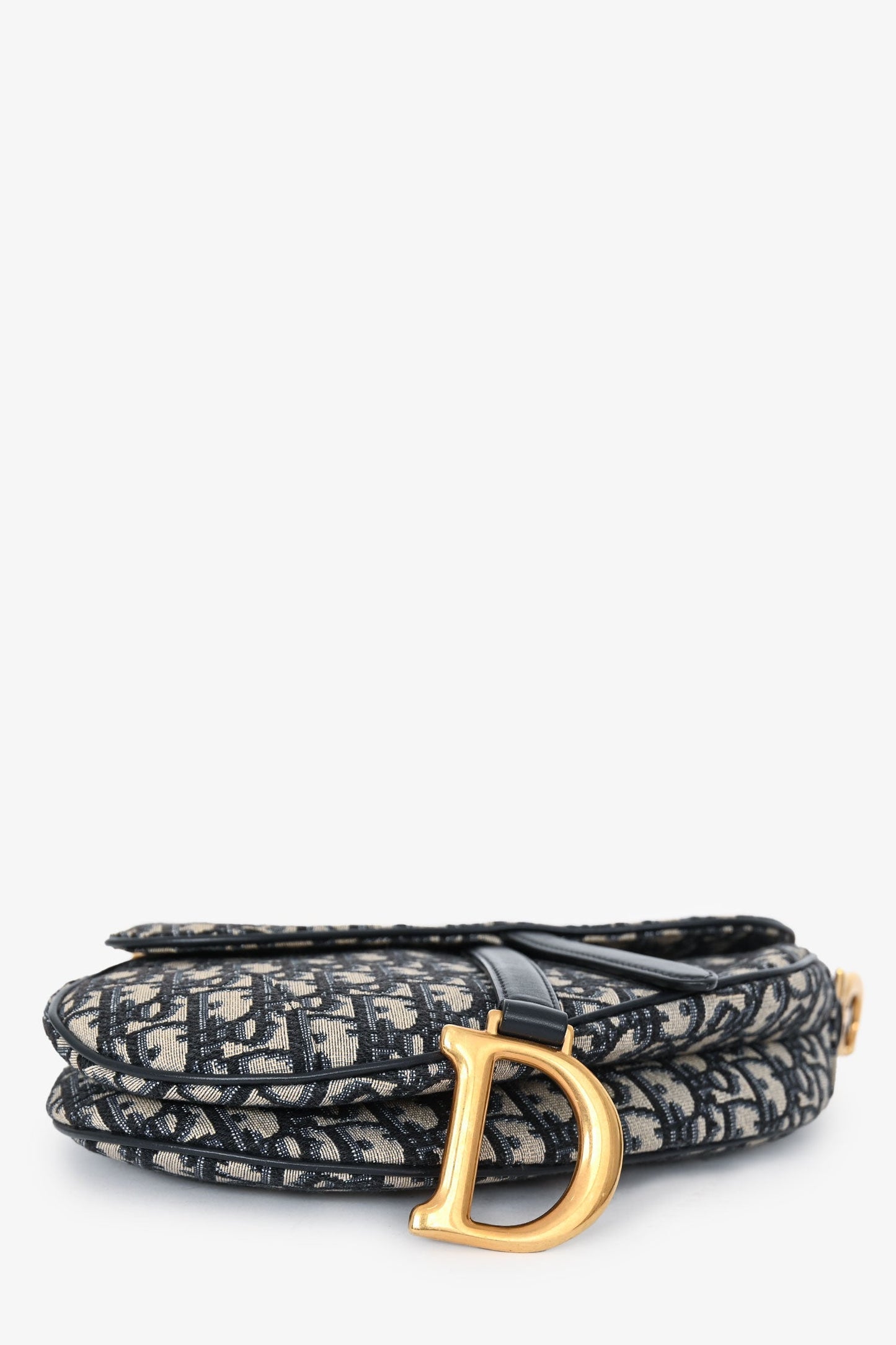 Christian Dior 2018 Navy Oblique Classic Saddle Bag