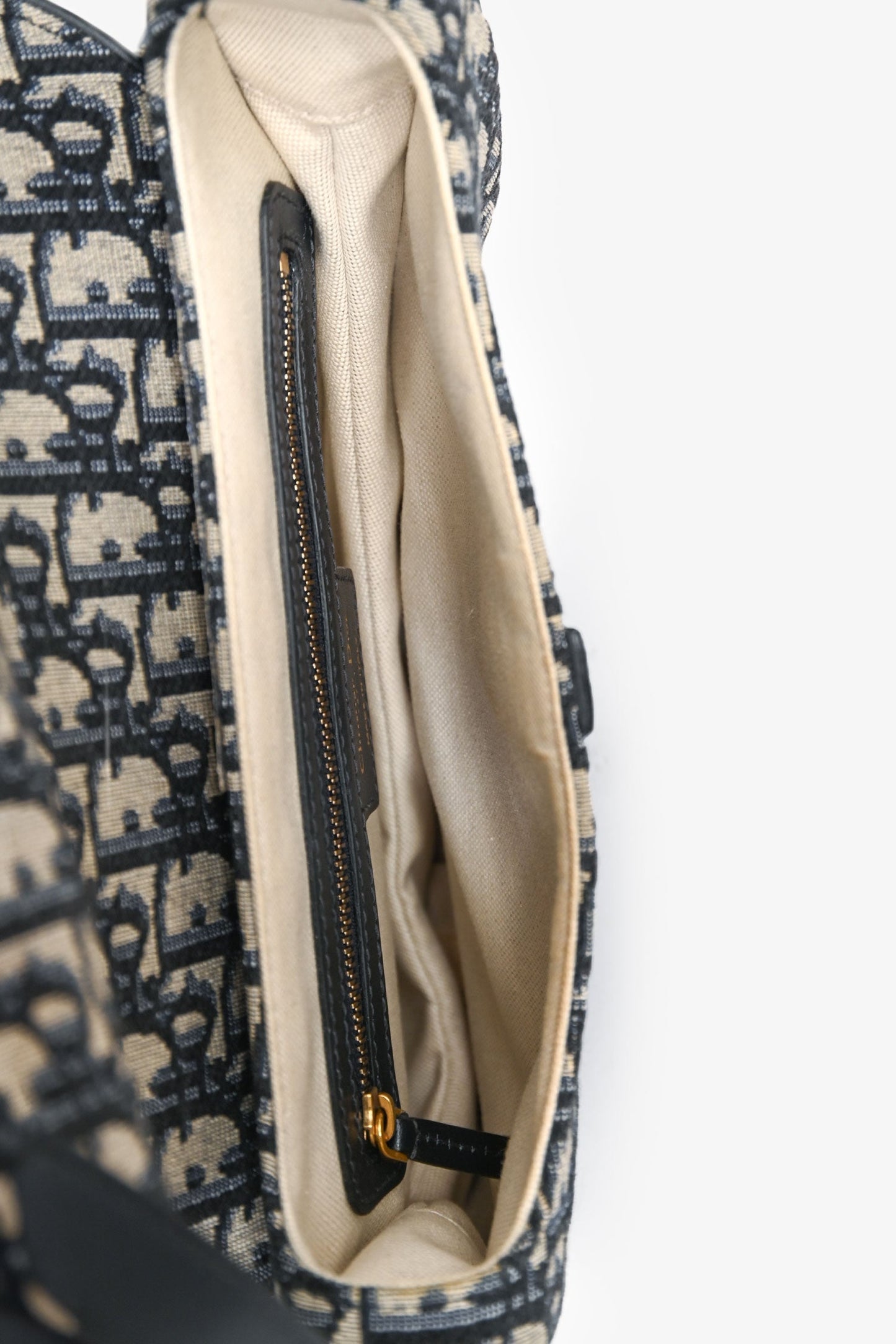 Christian Dior 2018 Navy Oblique Classic Saddle Bag