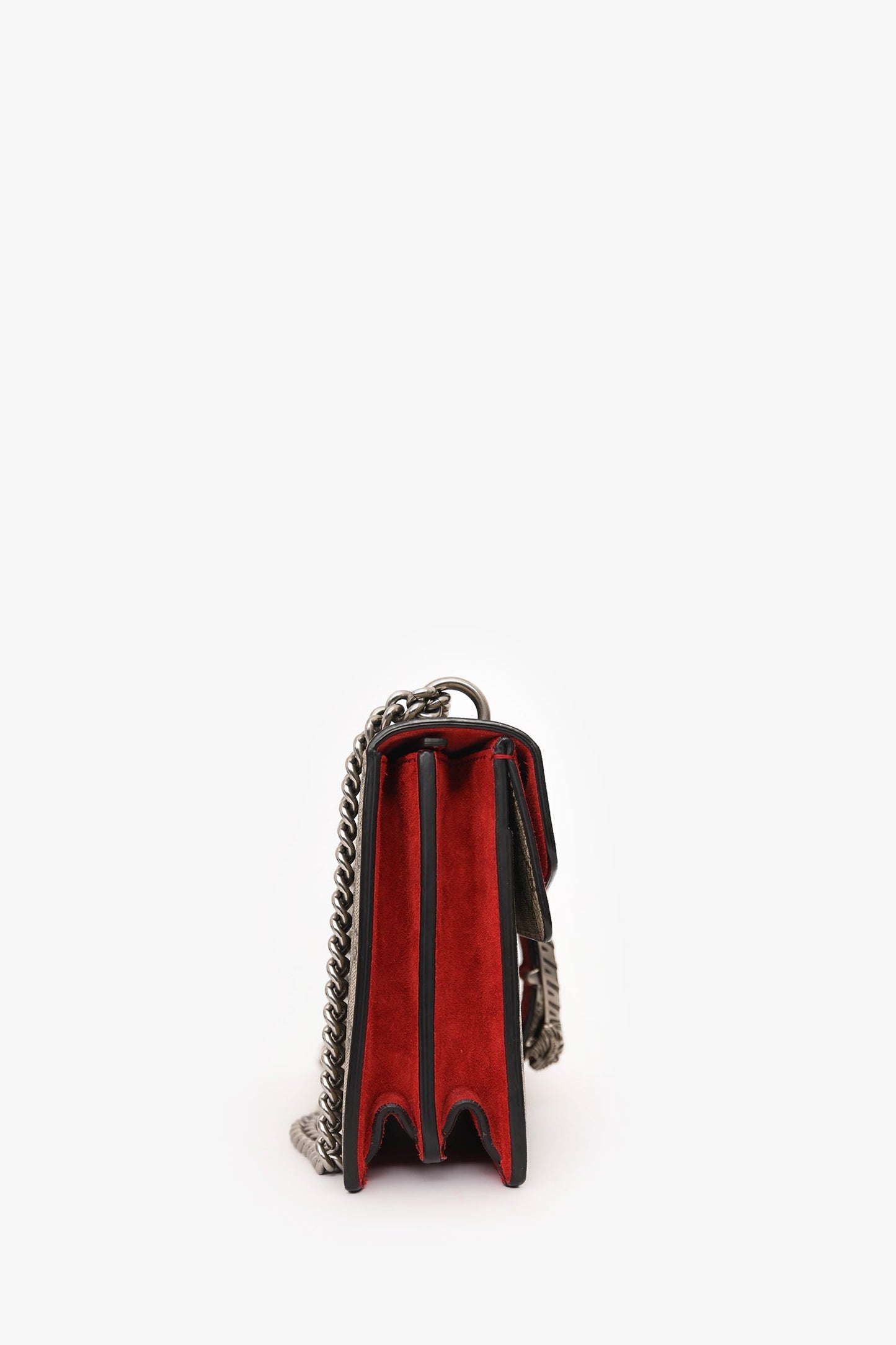 Gucci GG Supreme/Red Suede Small Dionysus Shoulder Bag
