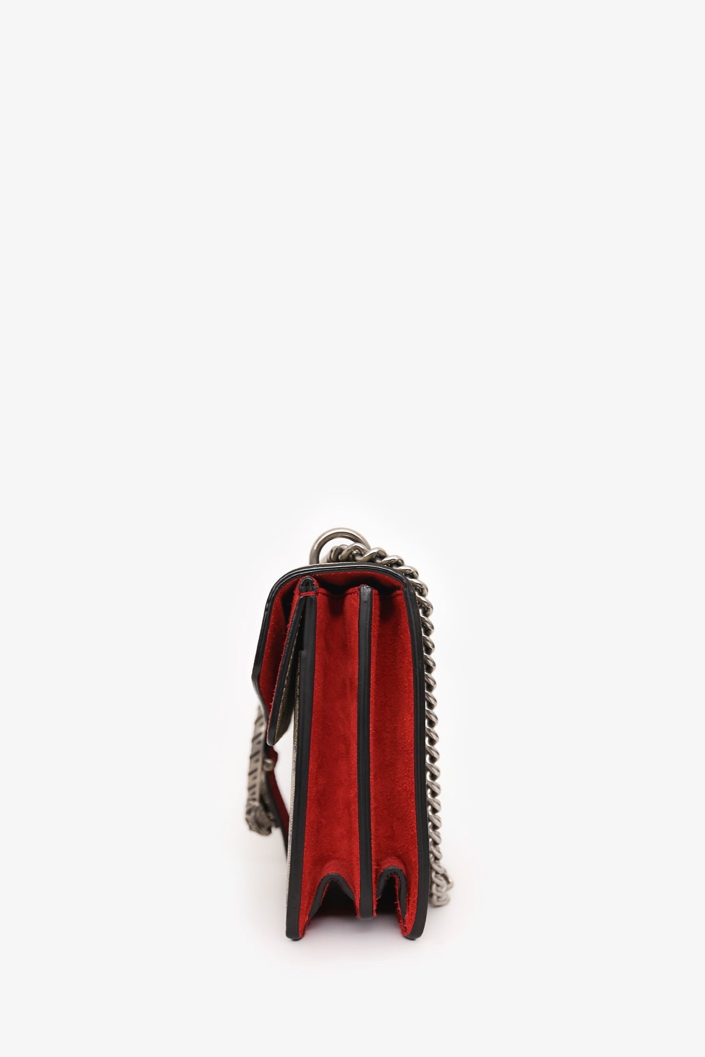 Gucci GG Supreme/Red Suede Small Dionysus Shoulder Bag