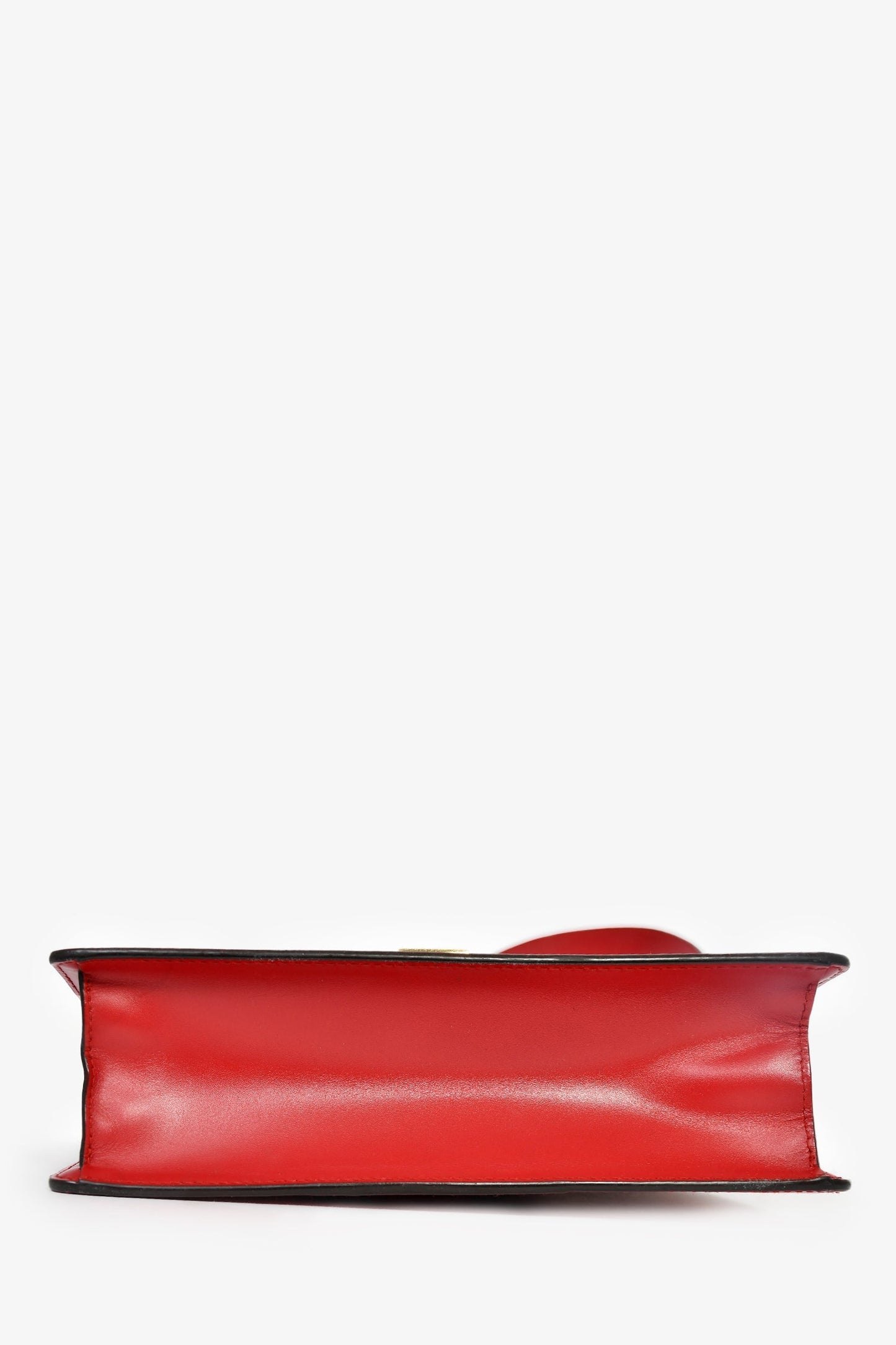Gucci Red Leather Web Sylvie Small Ribbon Shoulder Bag