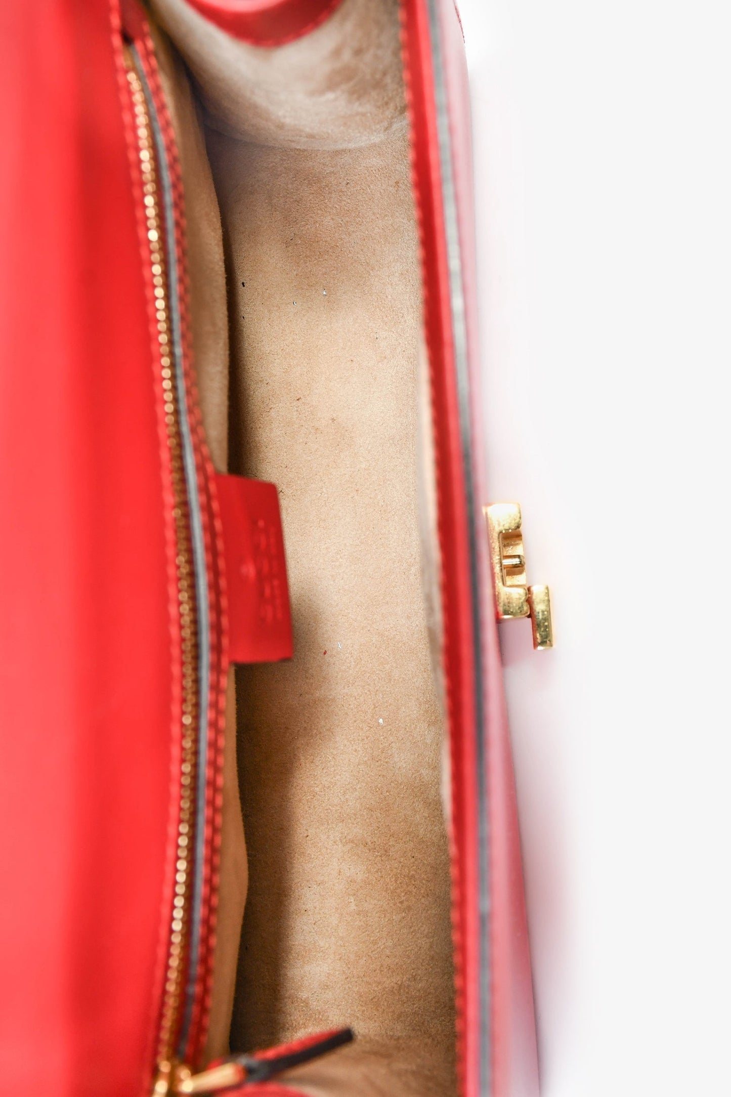 Gucci Red Leather Web Sylvie Small Ribbon Shoulder Bag