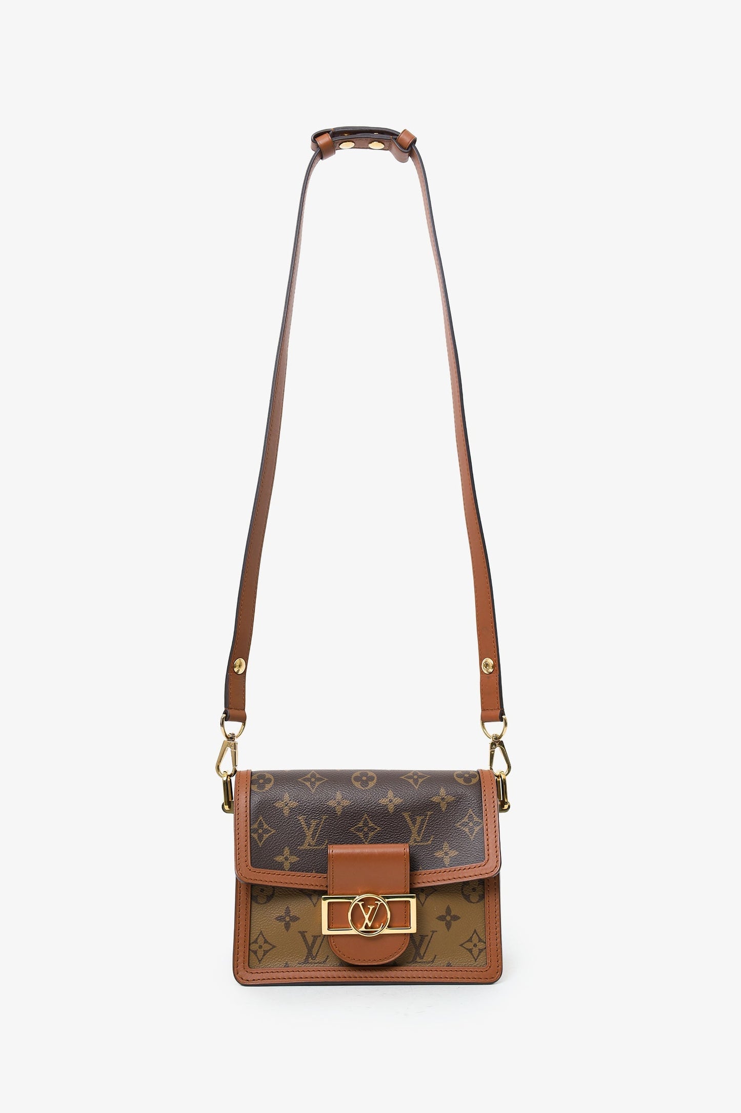 Louis Vuitton Monogram Canvas Mini Dauphine Crossbody Bag With Strap