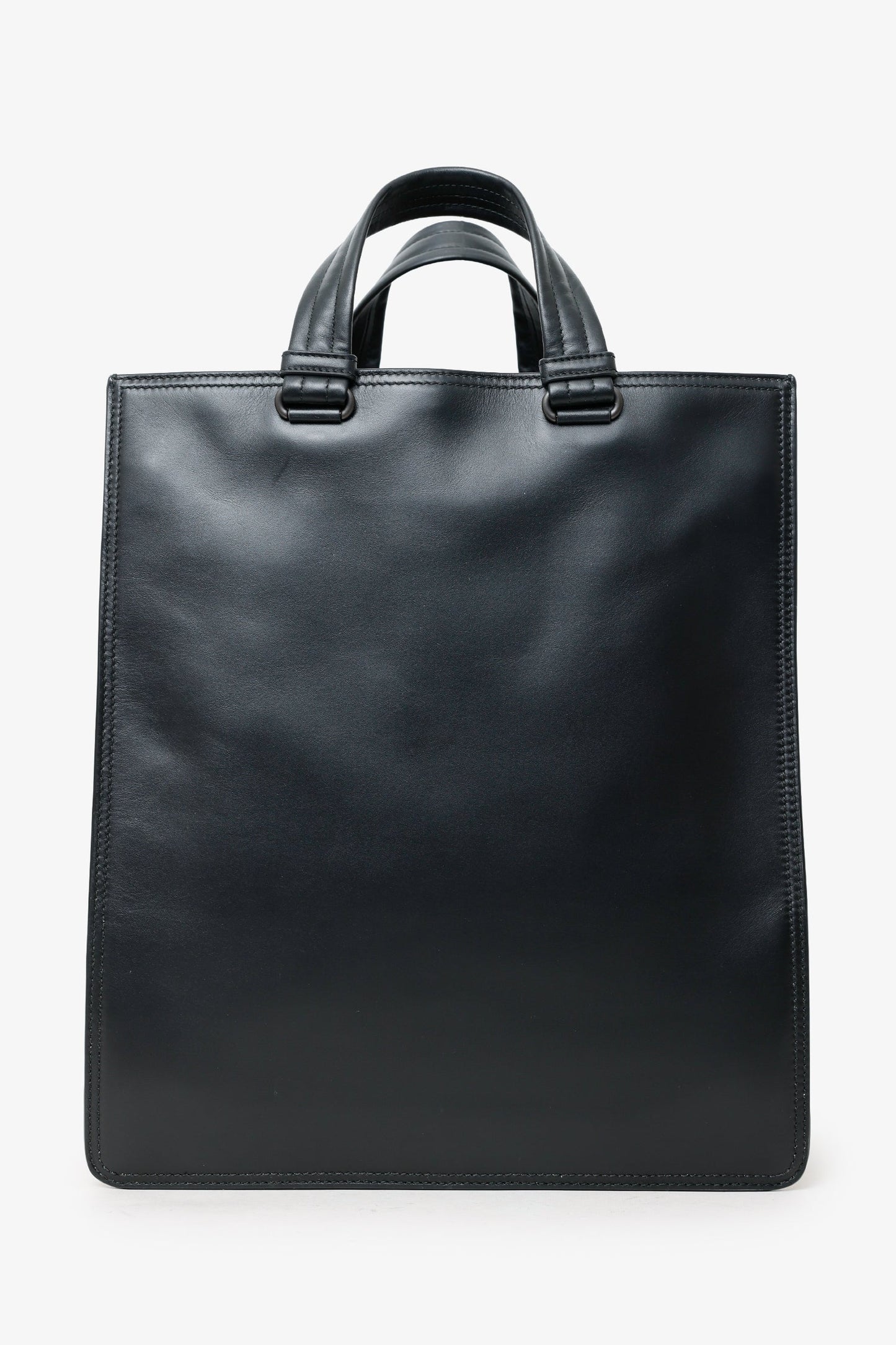 Bottega Veneta Black Smooth Leather/Intrecciato French Tote