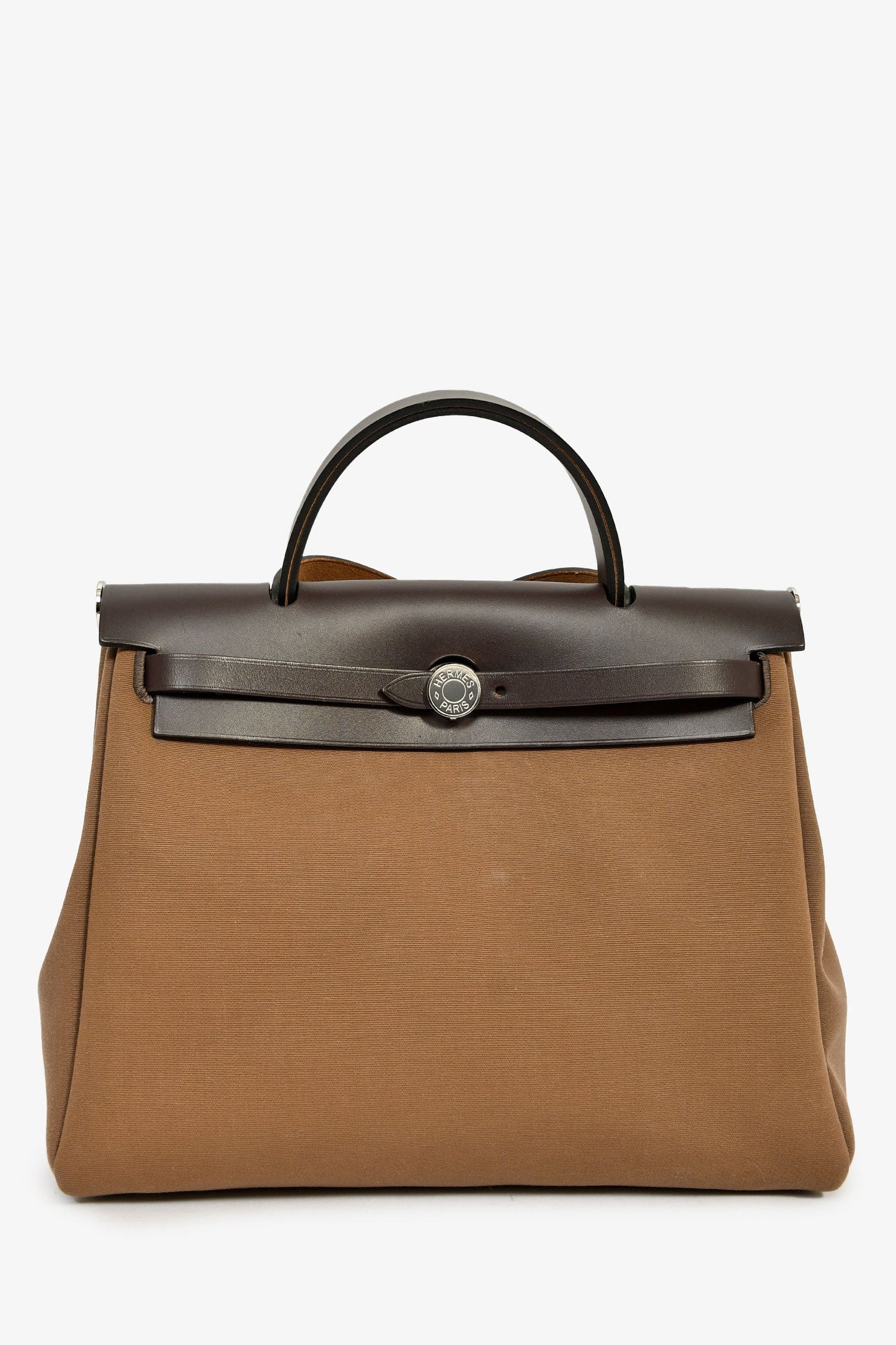 Hermès 2017 Etoupe/Ebene Canvas/Leather Herbag 31 with Pouch
