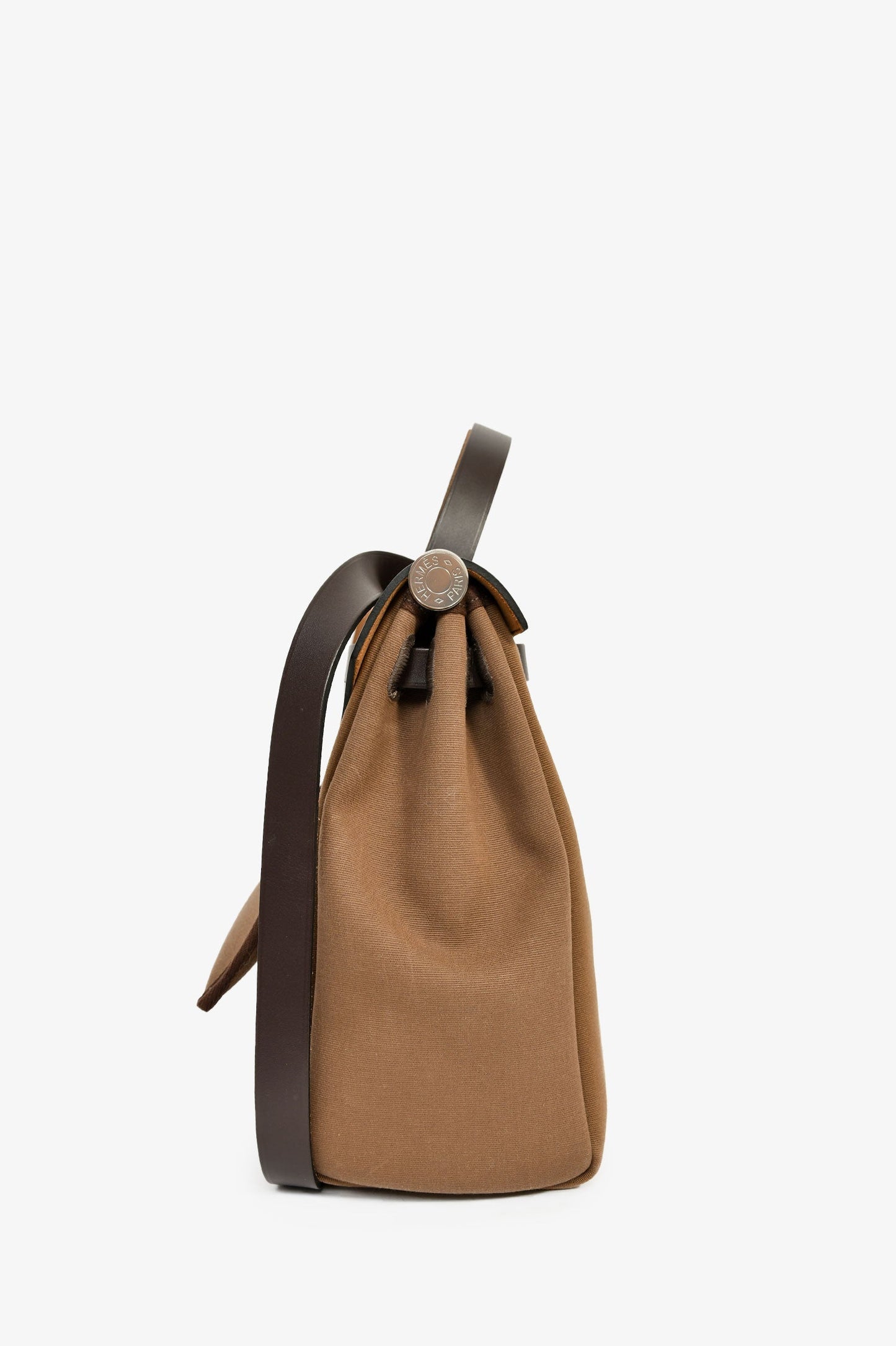 Hermès 2017 Etoupe/Ebene Canvas/Leather Herbag 31 with Pouch