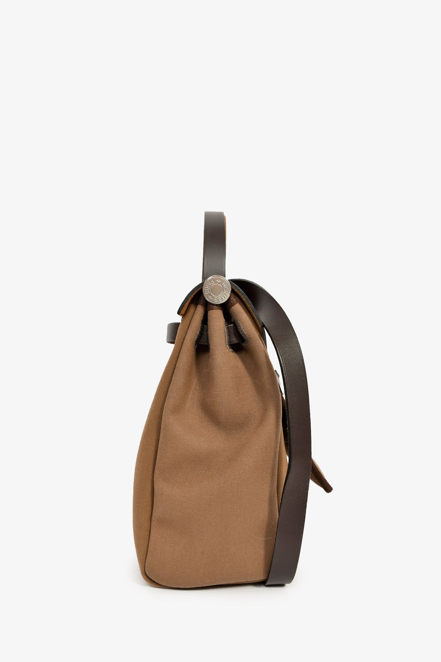 Hermès 2017 Etoupe/Ebene Canvas/Leather Herbag 31 with Pouch