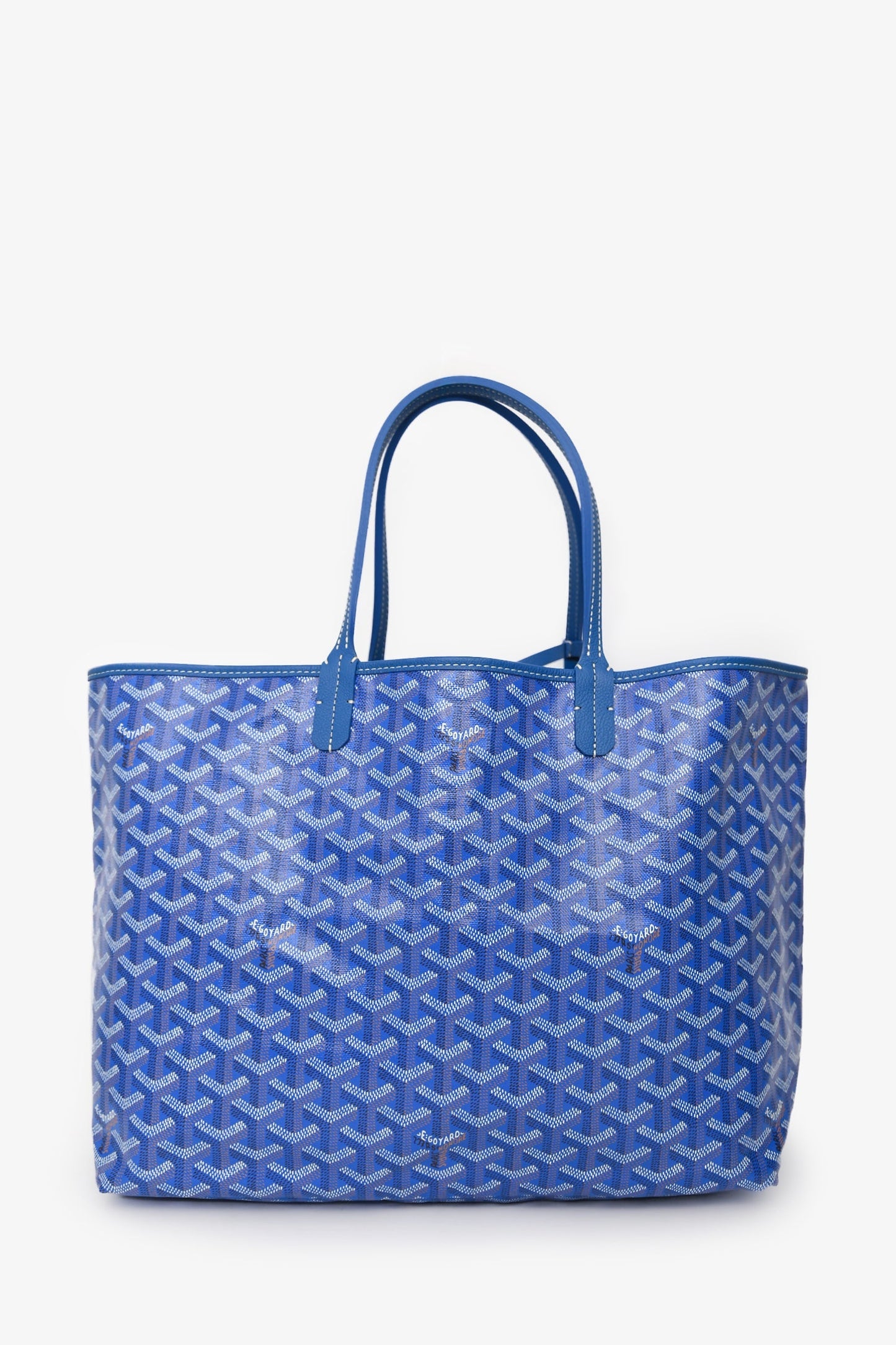 Goyard 2022 Blue Goyardine St. Louis PM Tote with Pouch