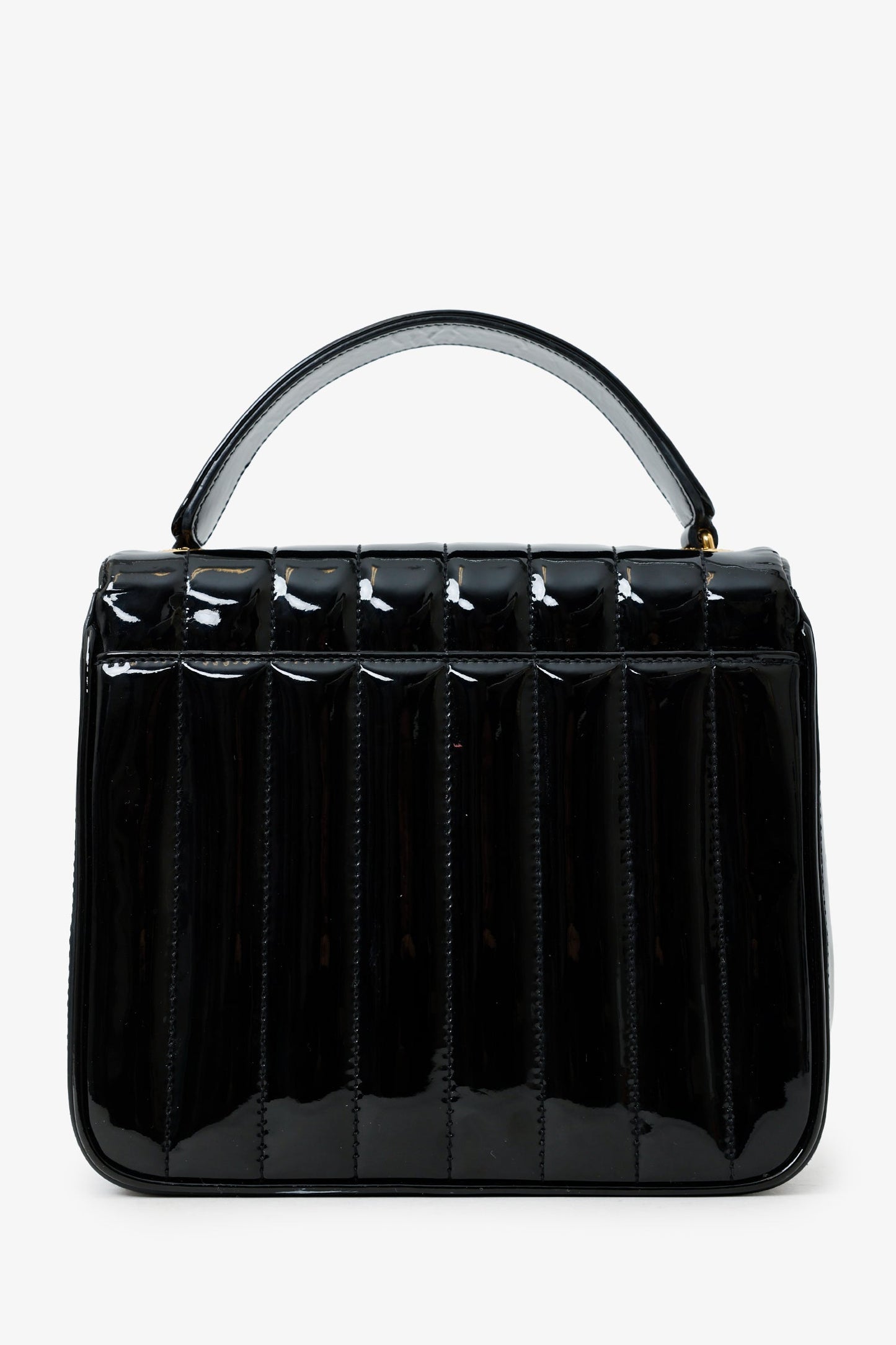 Saint Laurent Black Patent Leather Large Vicky Crossbody