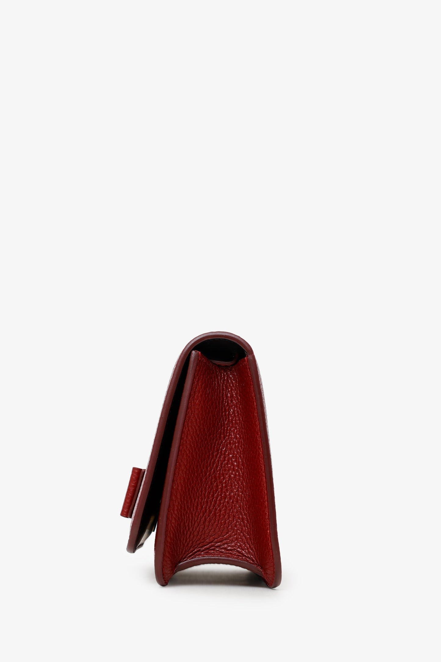 Salvatore Ferragamo Burgundy Leather Vara Bow Crossbody