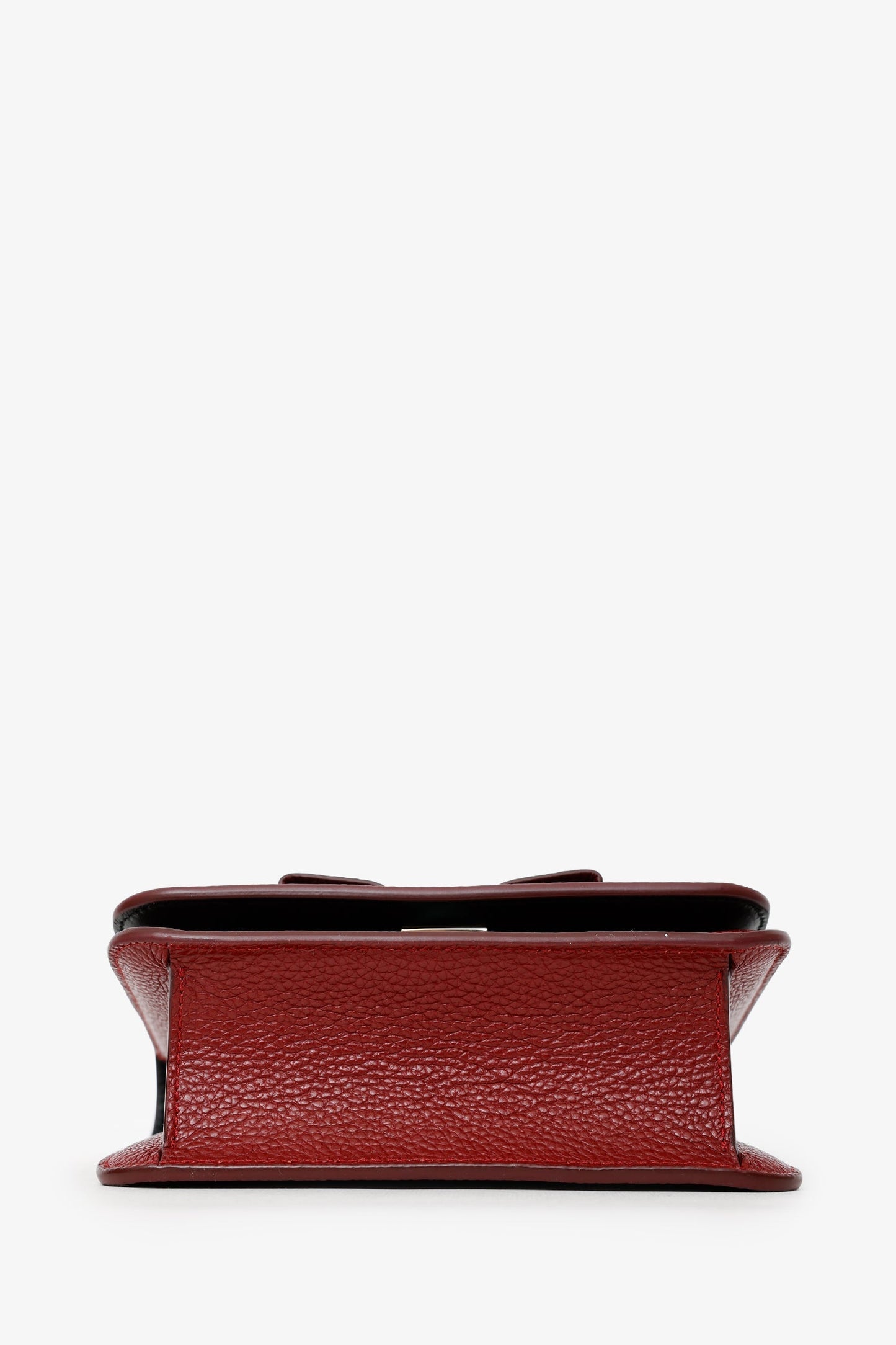Salvatore Ferragamo Burgundy Leather Vara Bow Crossbody