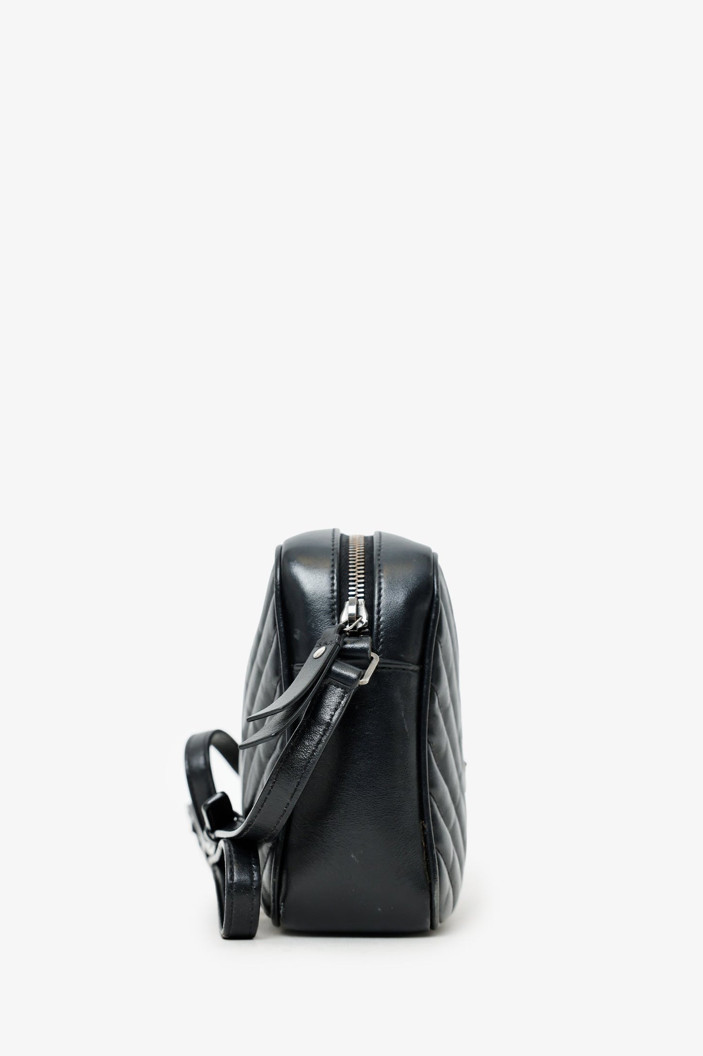 Saint Laurent Black Quilted Leather Lou Crossbody Bag