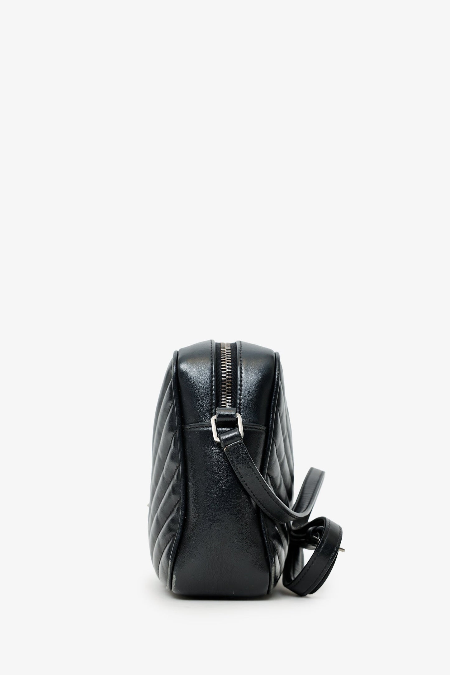 Saint Laurent Black Quilted Leather Lou Crossbody Bag