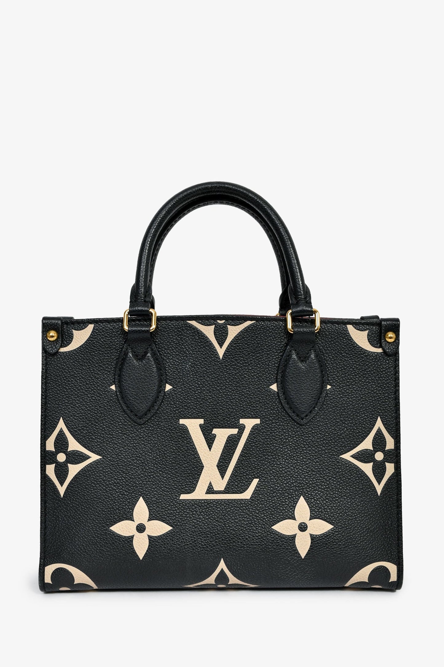 Louis Vuitton Black/Cream Leather Monogram Empreinte OnTheGo PM With Strap
