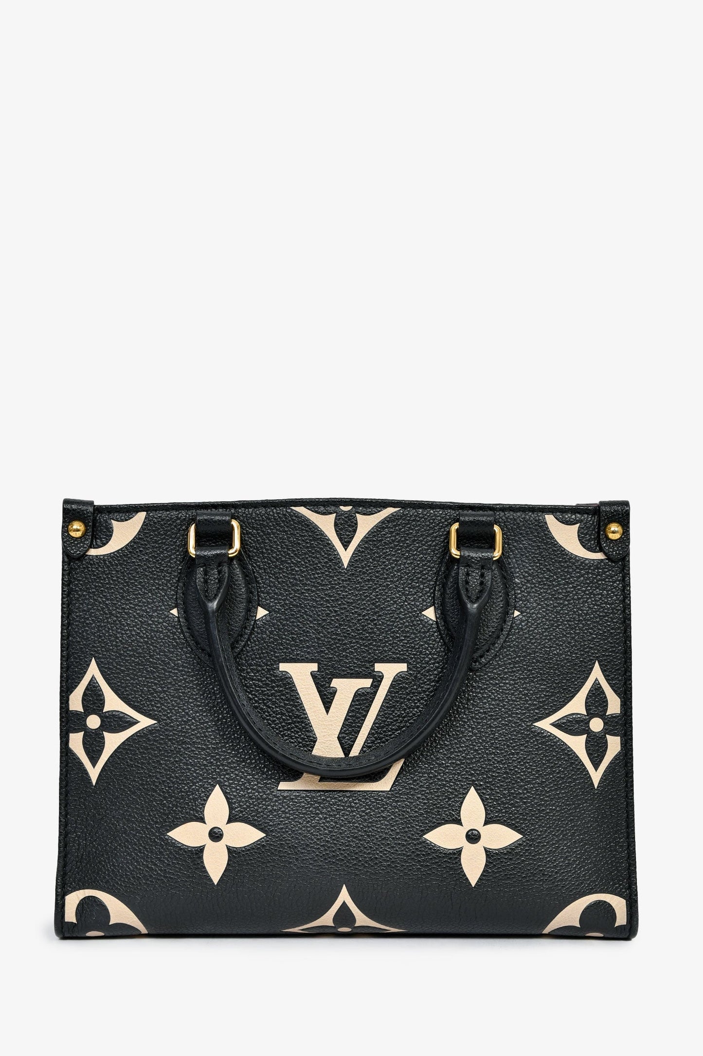 Louis Vuitton Black/Cream Leather Monogram Empreinte OnTheGo PM With Strap