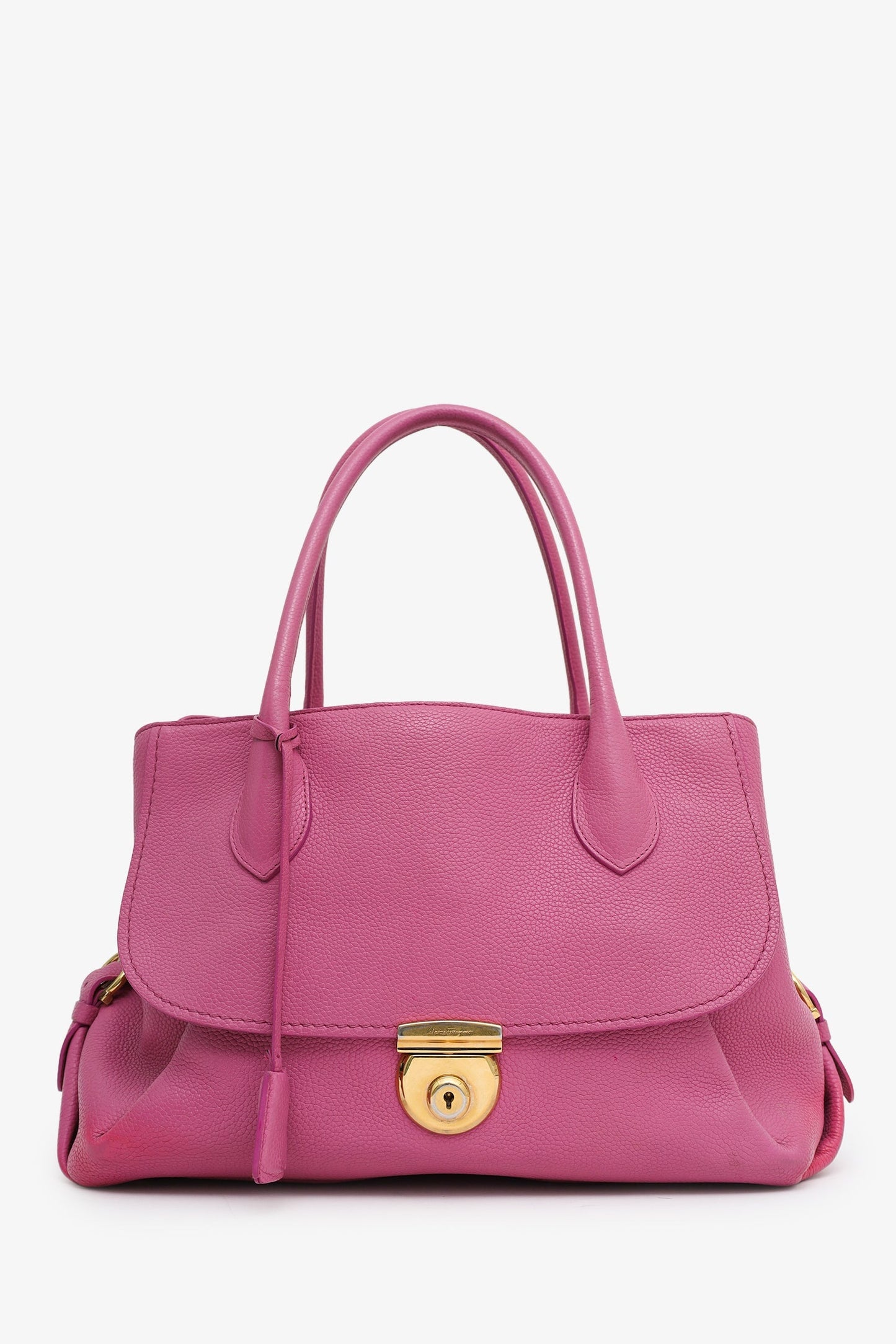 Salvatore Ferragamo Pink Leather 'Fiamma' Tote