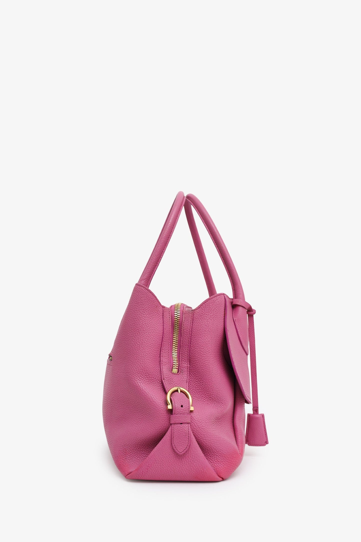Salvatore Ferragamo Pink Leather 'Fiamma' Tote