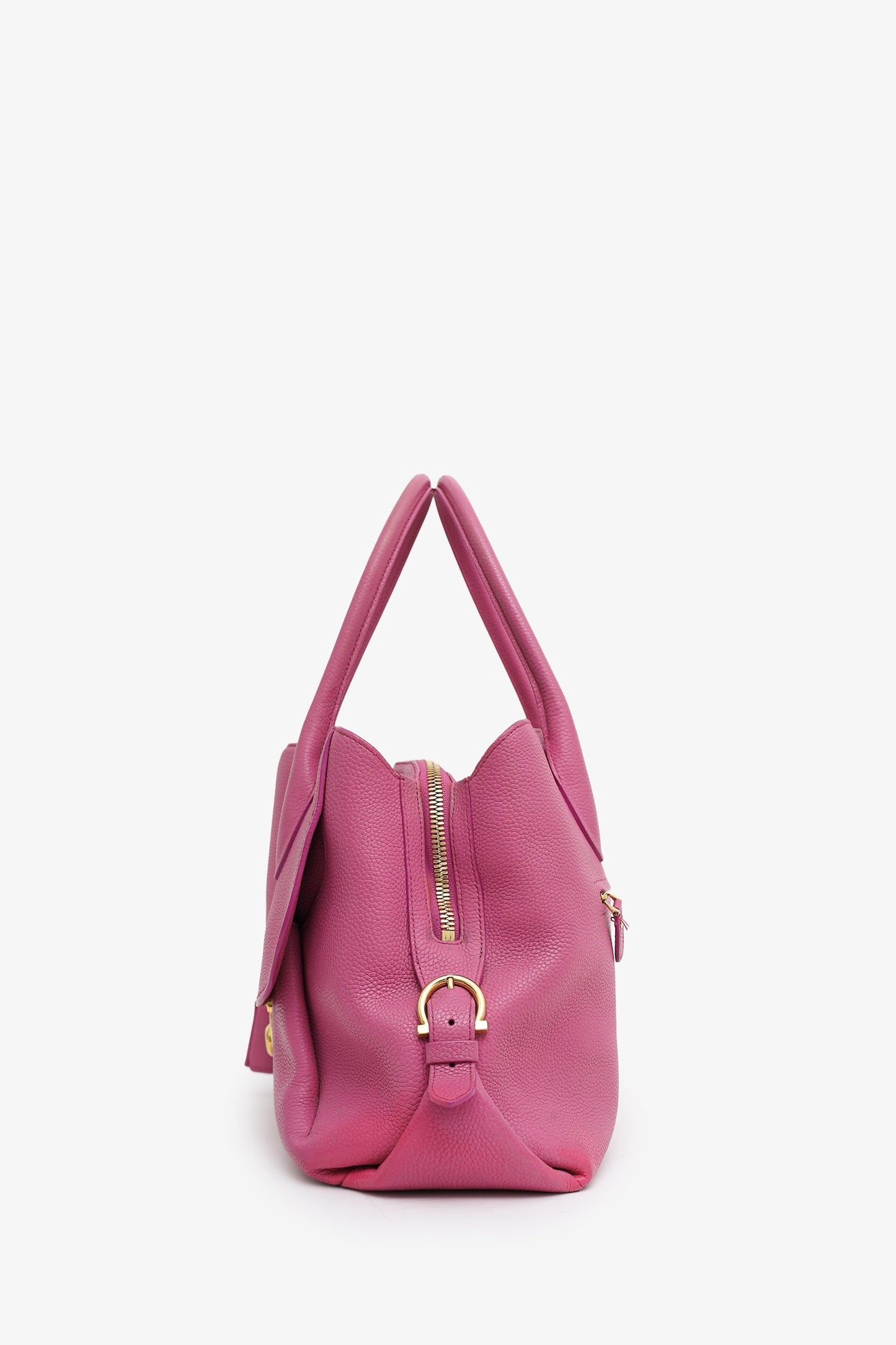 Salvatore Ferragamo Pink Leather 'Fiamma' Tote