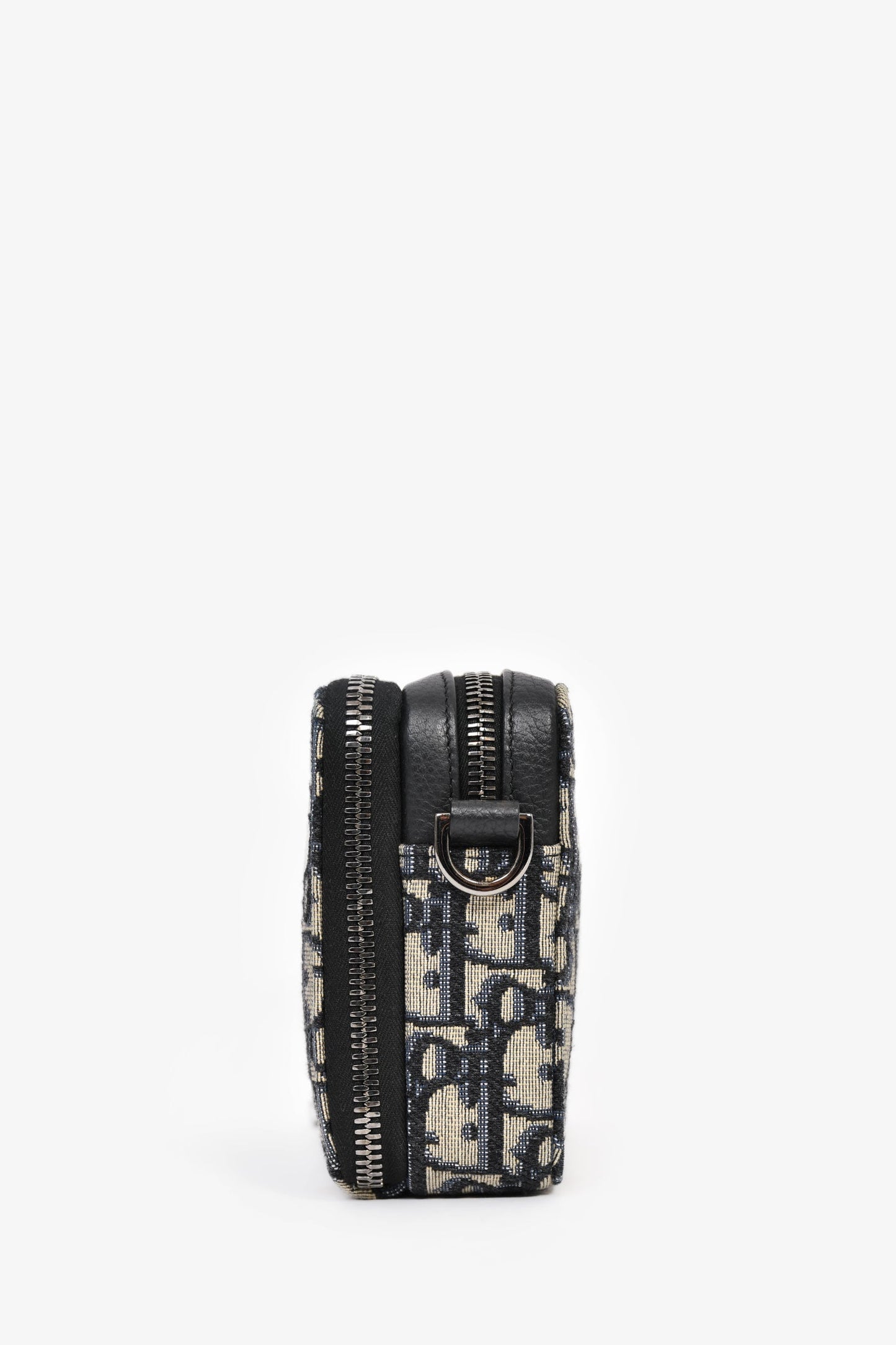 Christian Dior 2021 Navy Oblique Jacquard Wallet On Strap