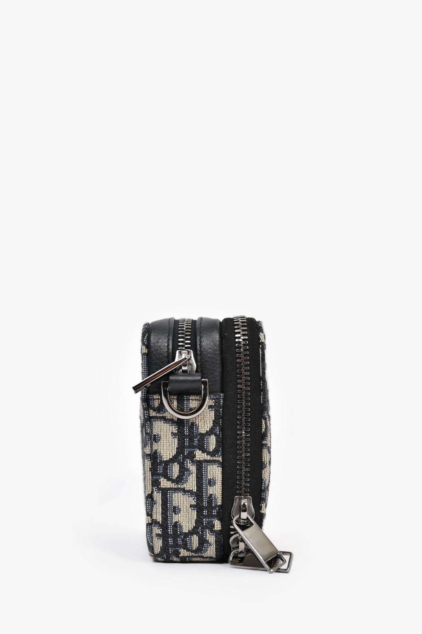 Christian Dior 2021 Navy Oblique Jacquard Wallet On Strap