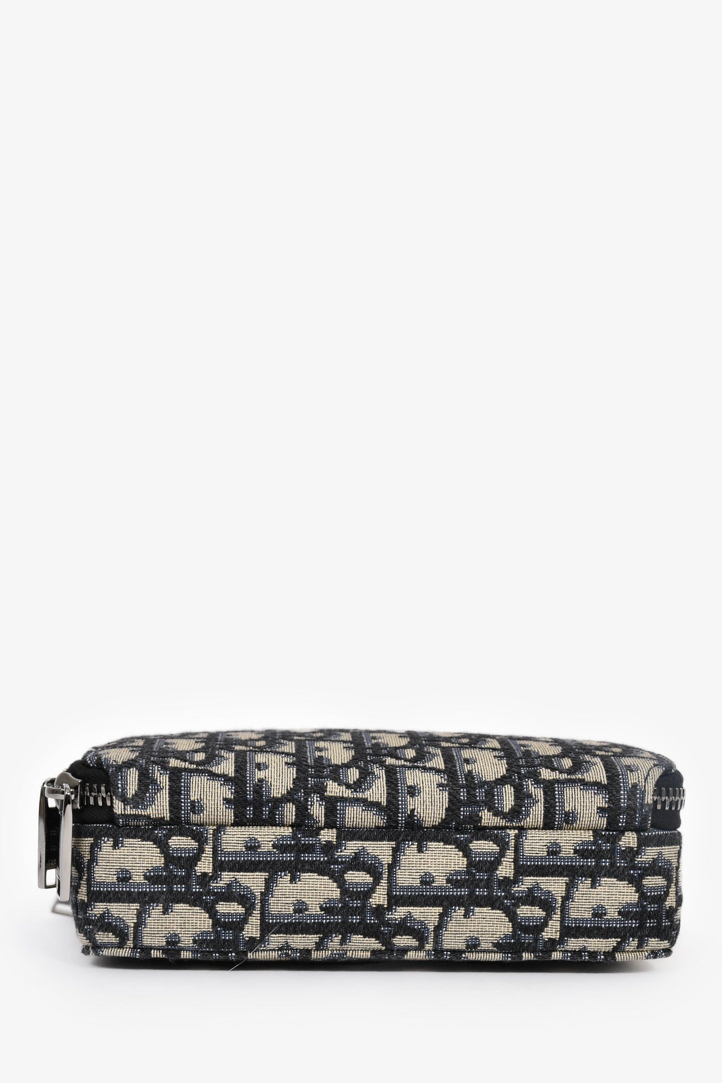 Christian Dior 2021 Navy Oblique Jacquard Wallet On Strap