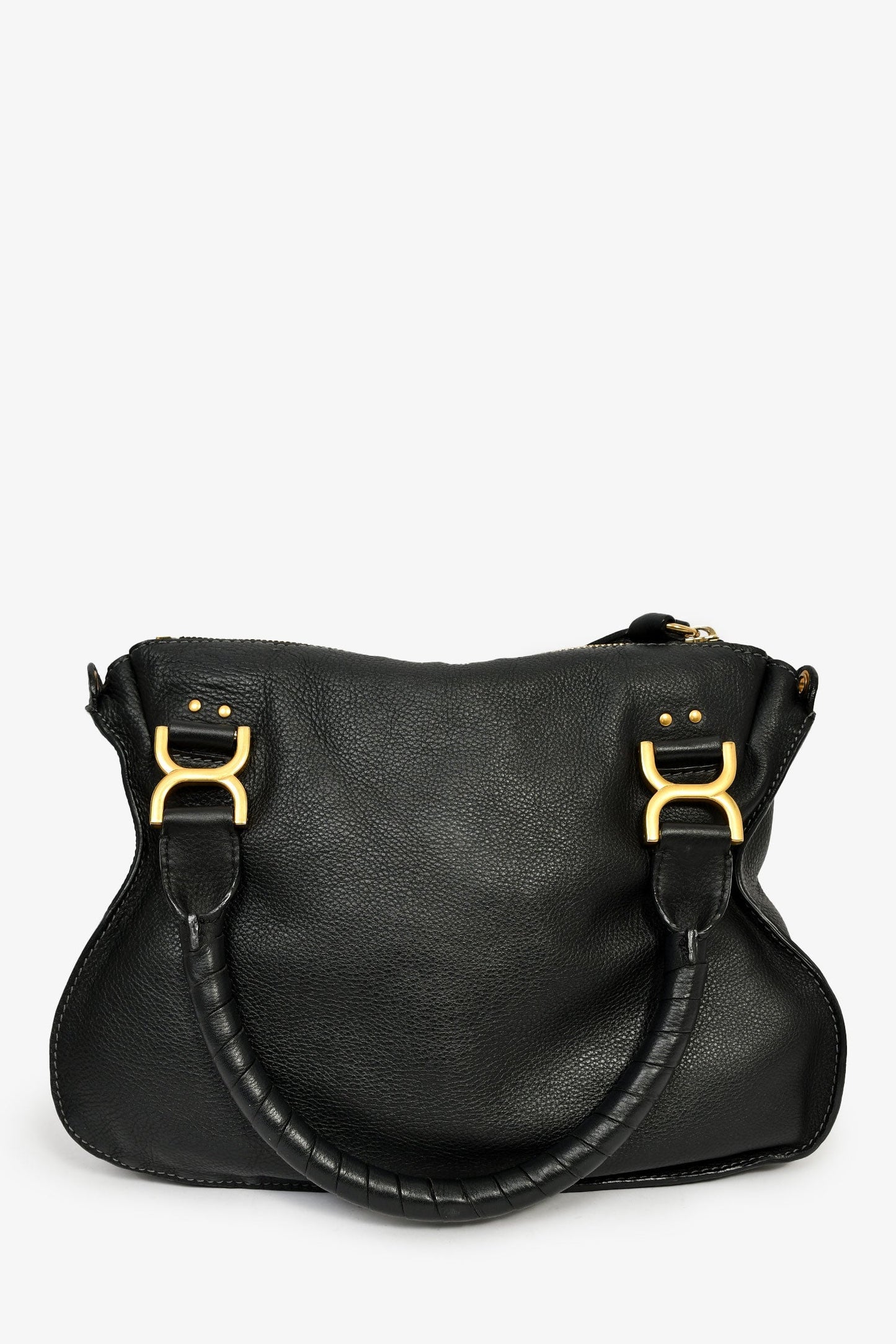 Chloe 2017 Black Leather Marcie Shoulder Bag With Strap