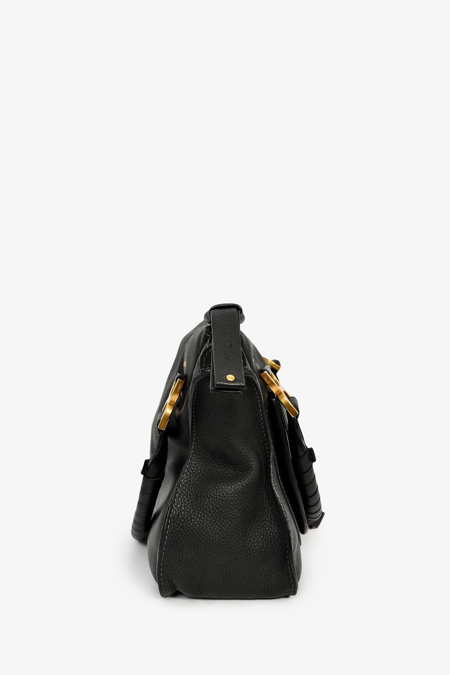 Chloe 2017 Black Leather Marcie Shoulder Bag With Strap