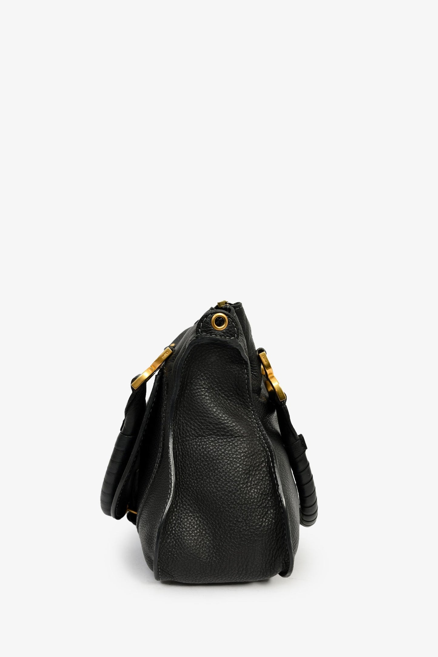 Chloe 2017 Black Leather Marcie Shoulder Bag With Strap