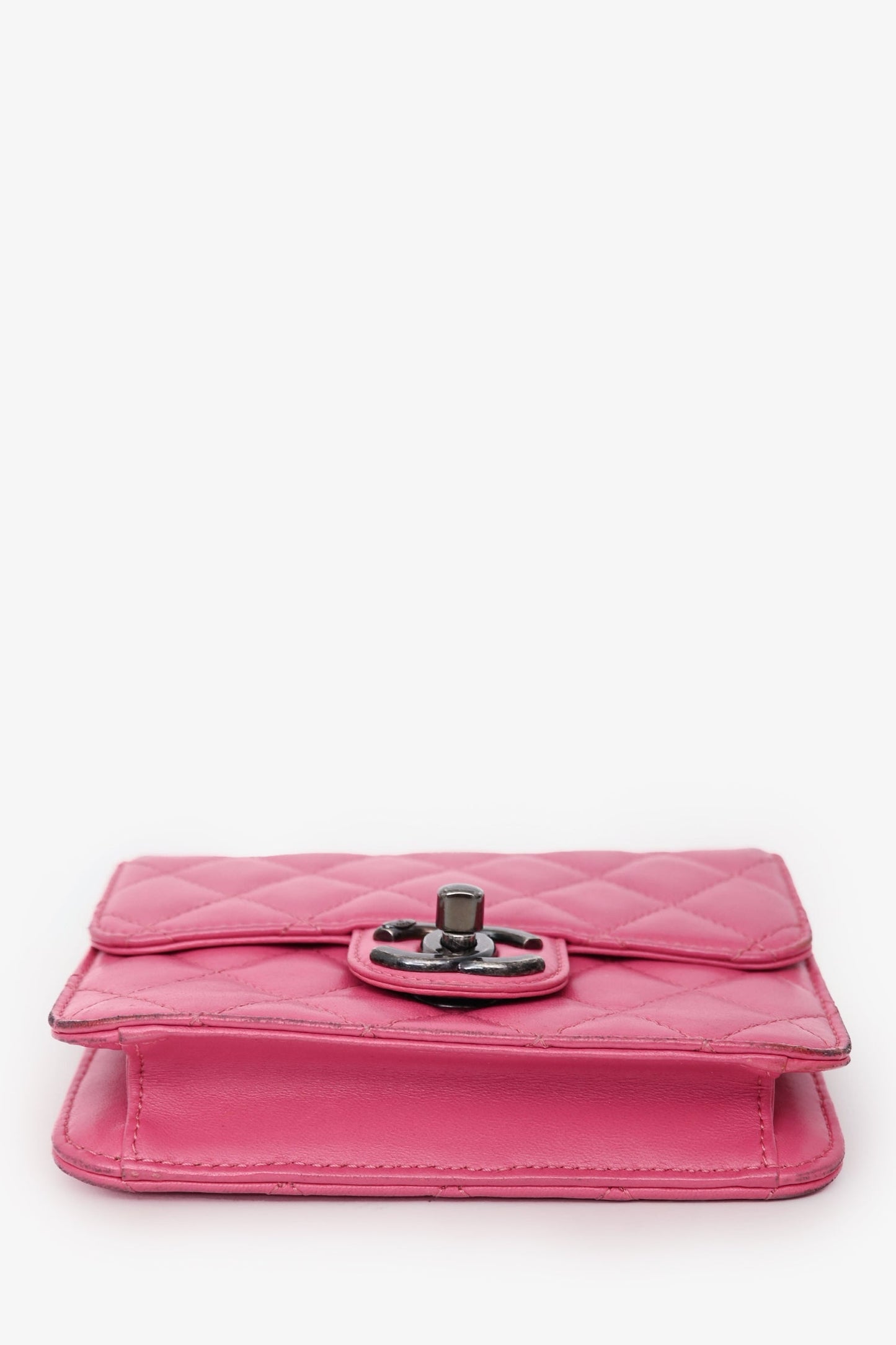 Chanel™ 2013 Pink Quilted Lambskin Mini Crossing Times Flap Bag