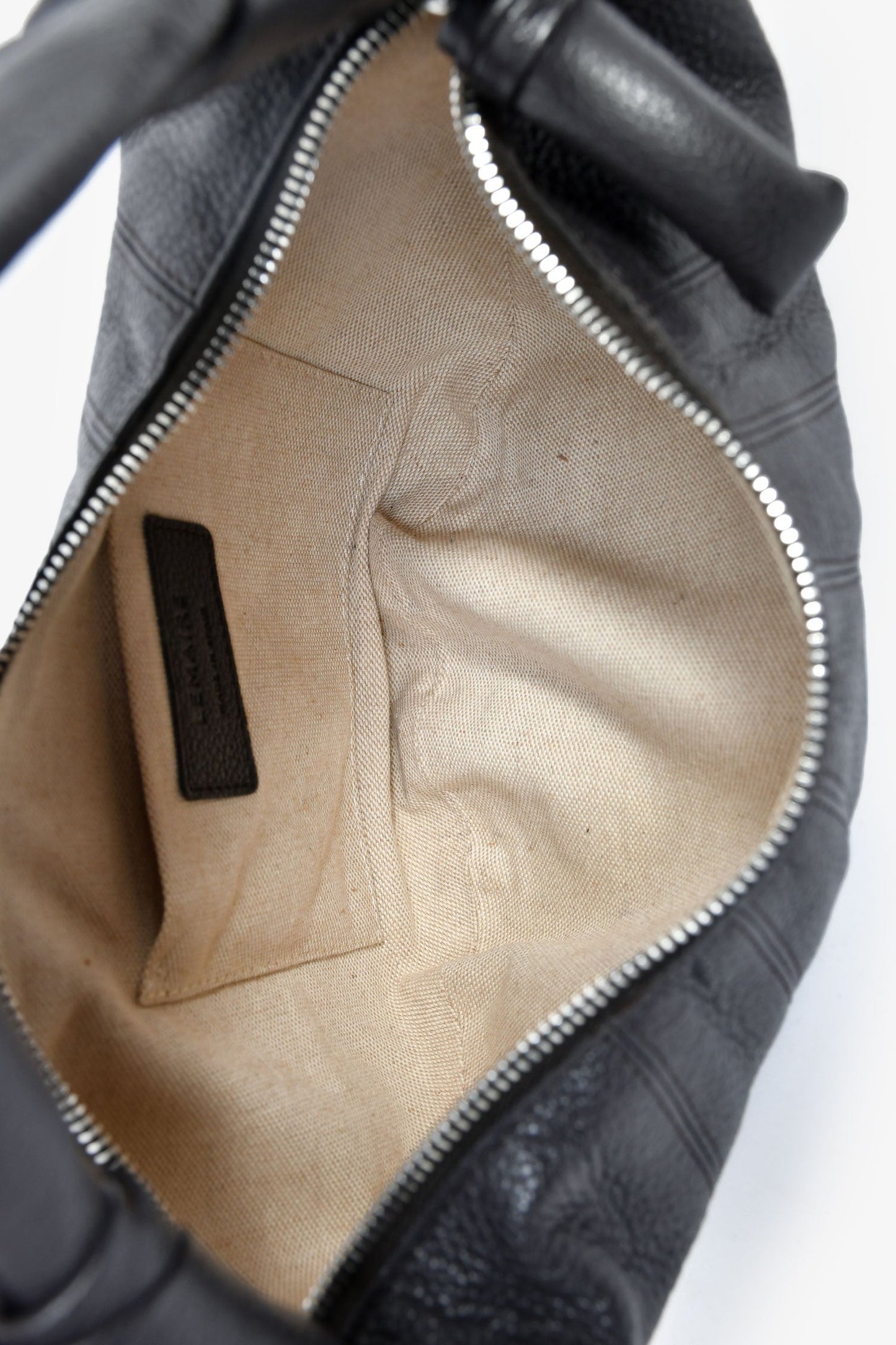 Lemaire Charcoal Leather Mini Fortune Croissant Bag