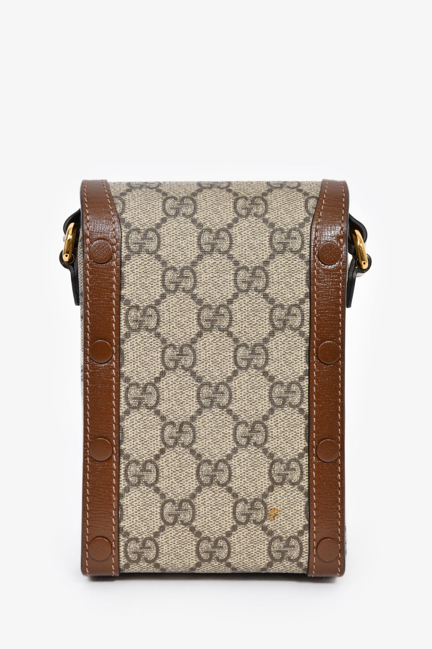 Gucci Brown GG Supreme Canvas Horsebit 1955 Mini Crossbody Bag
