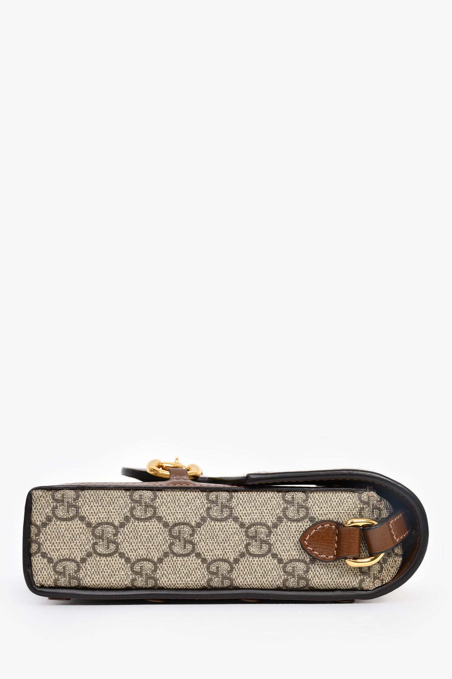 Gucci Brown GG Supreme Canvas Horsebit 1955 Mini Crossbody Bag