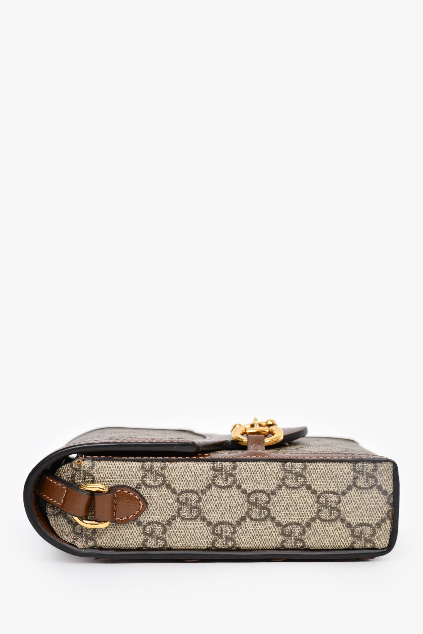 Gucci Brown GG Supreme Canvas Horsebit 1955 Mini Crossbody Bag